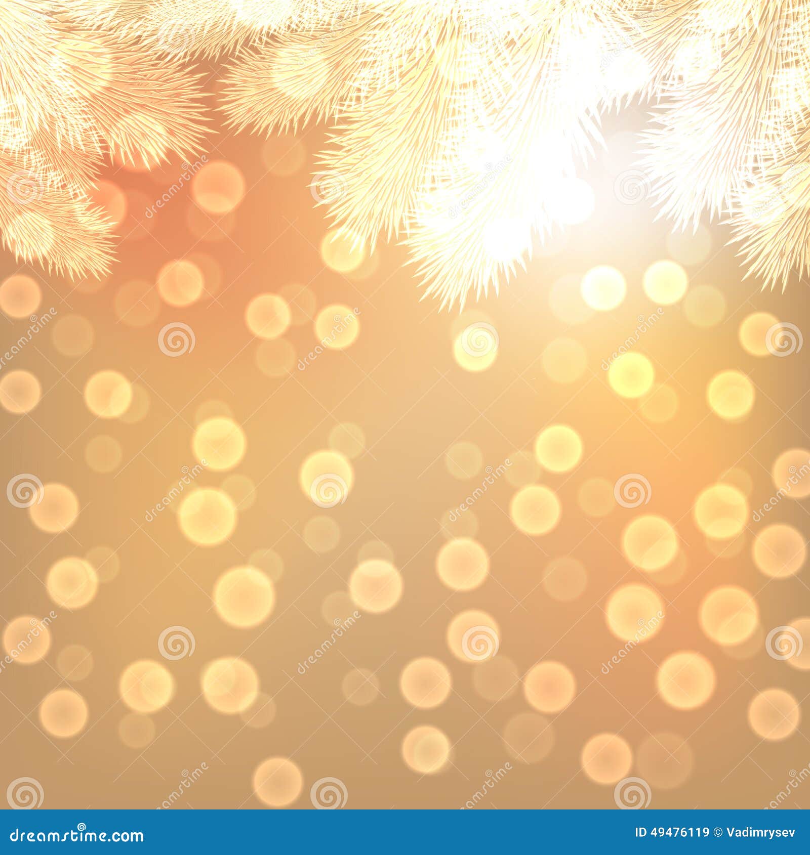 Gold Christmas Lights Background Stock Vector Illustration of