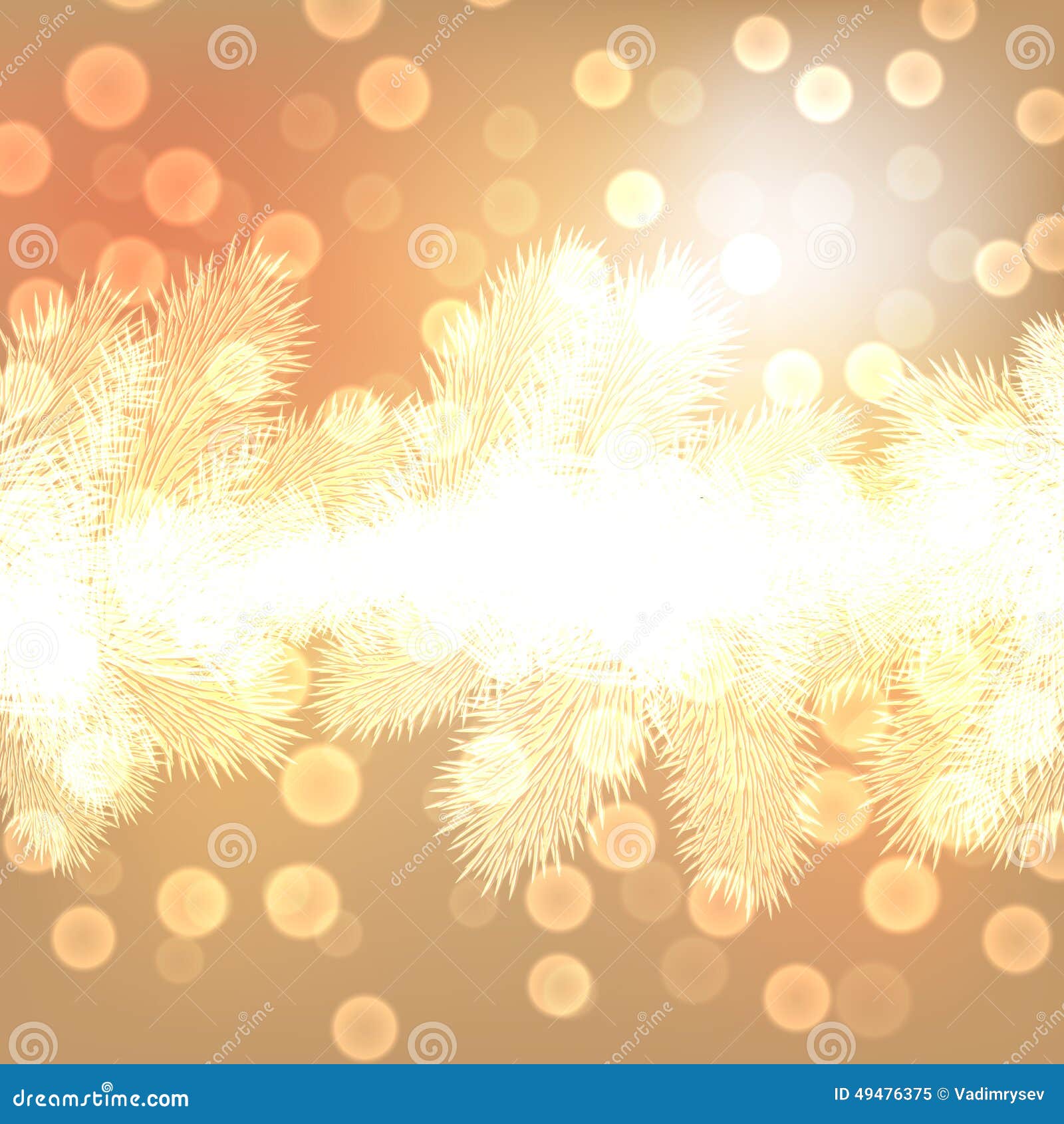 Gold Christmas Lights Background Stock Illustration Illustration of