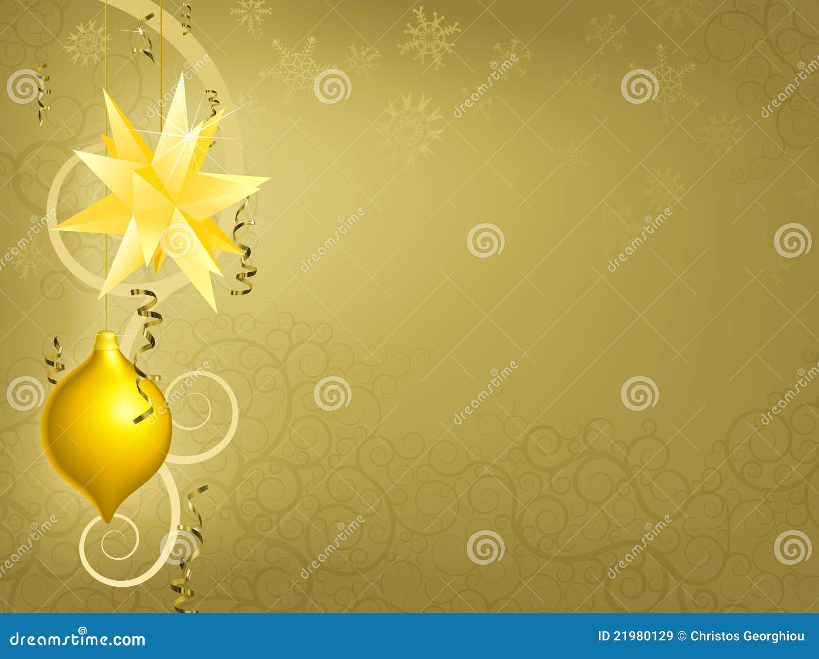 Gold Christmas Ornament Background Stock Vector Illustration of