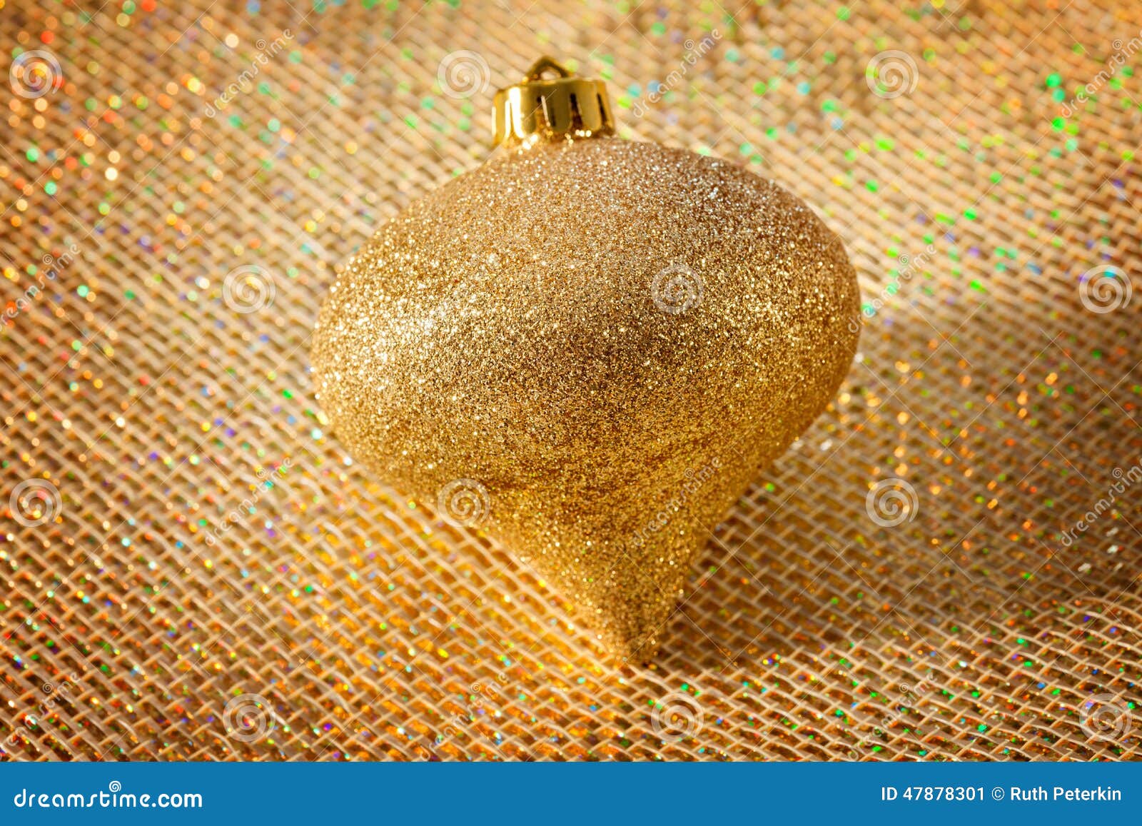 Gold Christmas Ornament stock image. Image of sparkle - 47878301