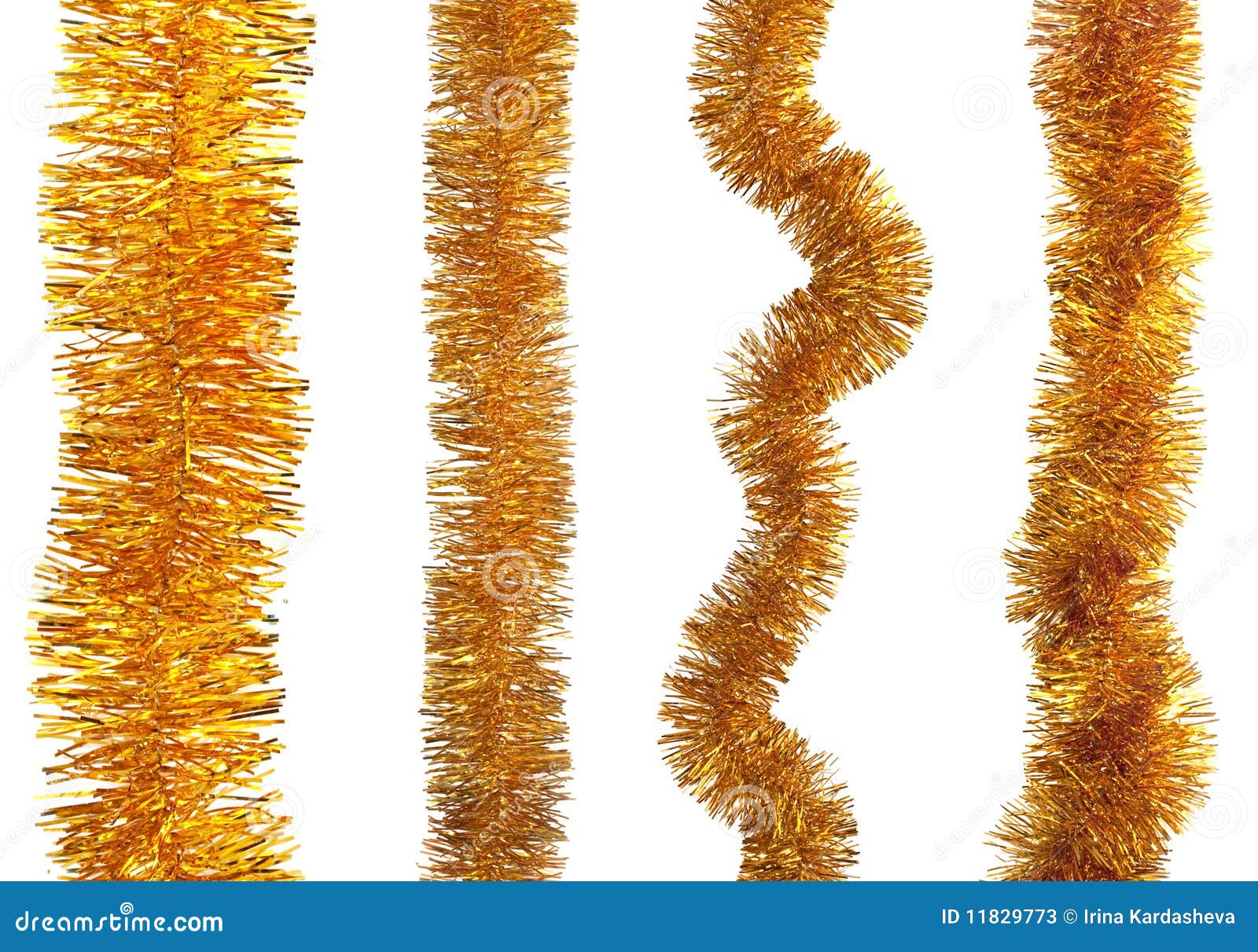Gold Christmas tinsel stock image. Image of metallic 11829773