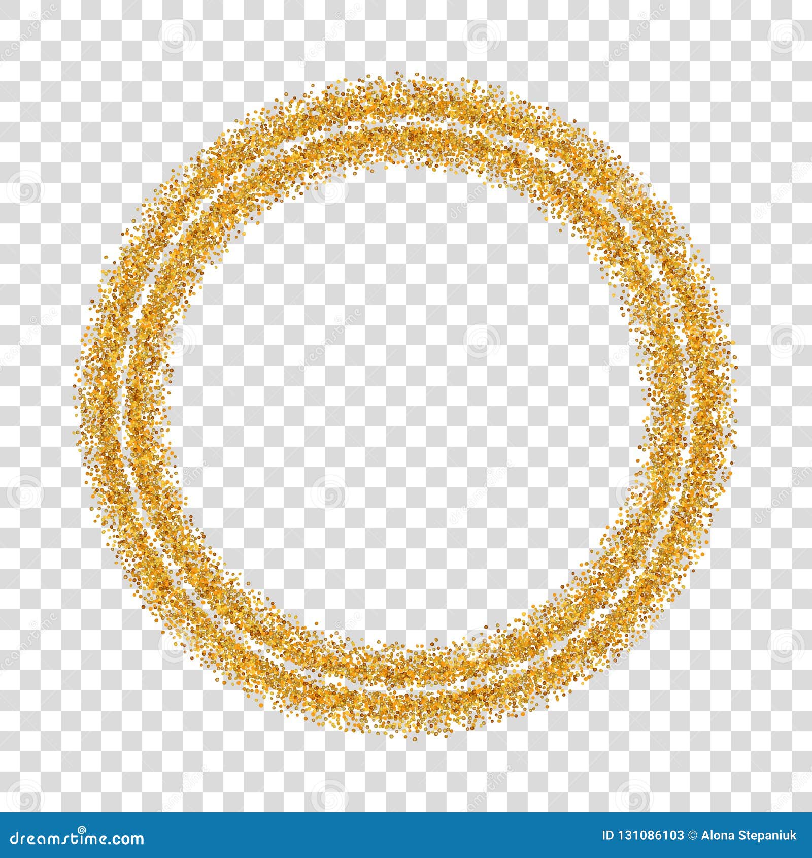 Gold Circle Glitter Frame. Golden Confetti Dots Round, White Transparent  Background Stock Vector - Illustration of blur, glisten: 131086103