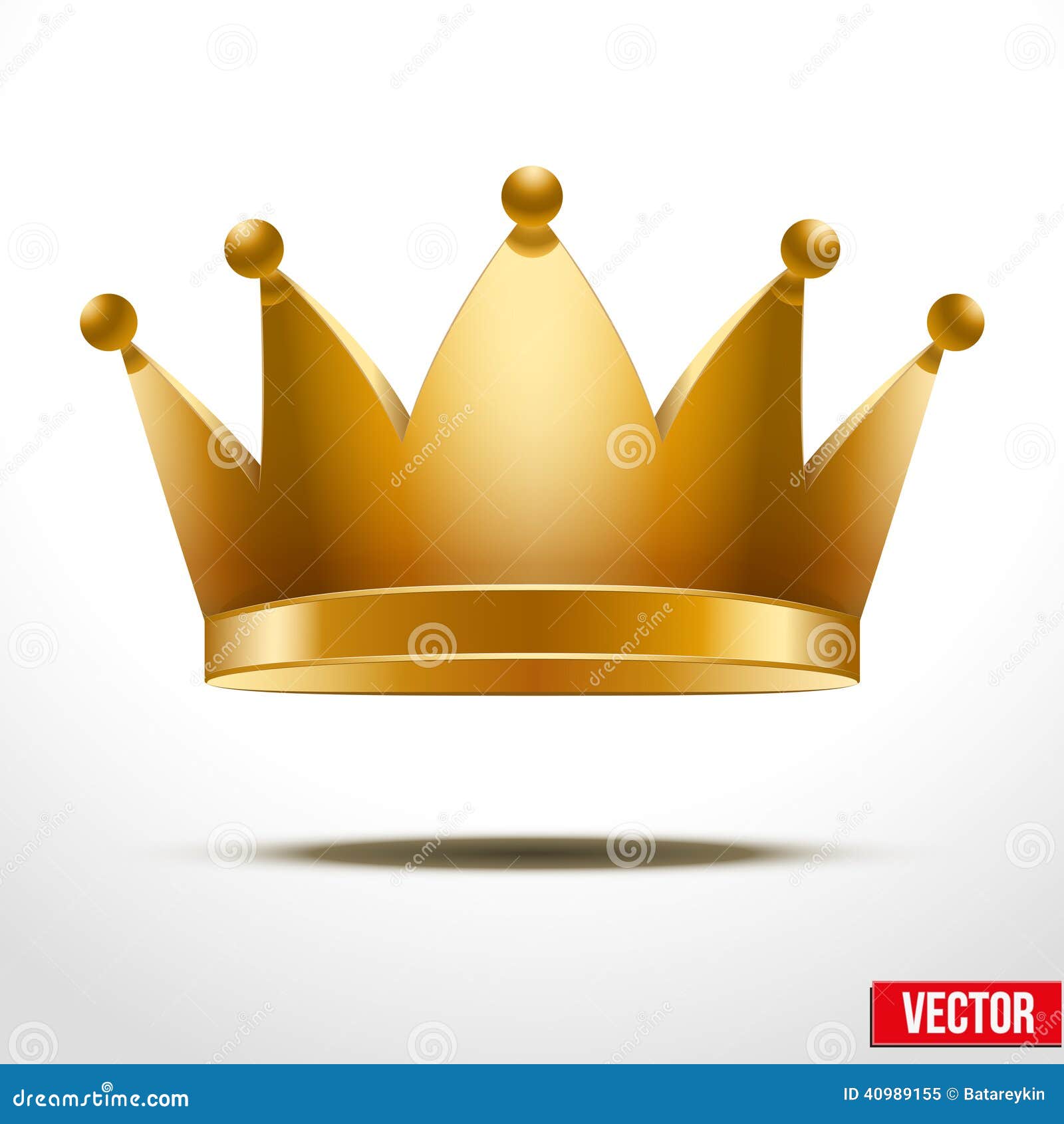 Gold Classic Crown Vector Illustration Stock Vector - Illustration of
