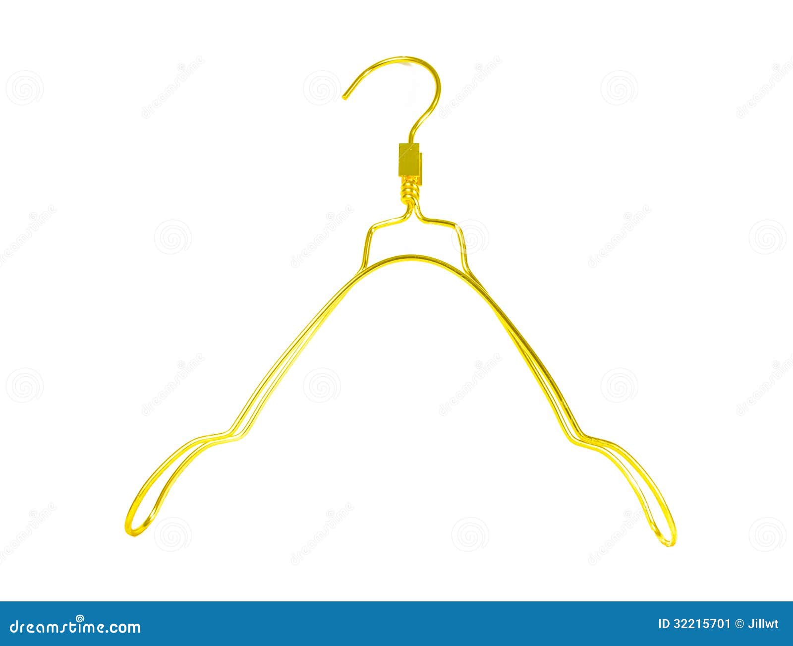 Gold coat hanger isolated stock image. Image of wire 32215701