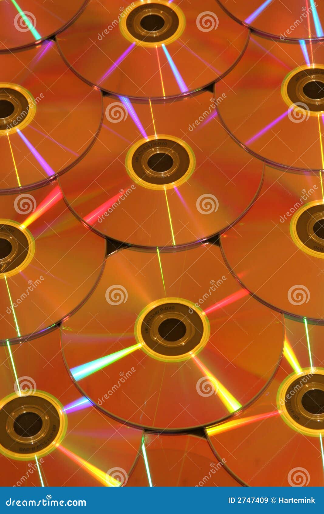 Gold coated DVD disks stock image. Image of digitally 2747409
