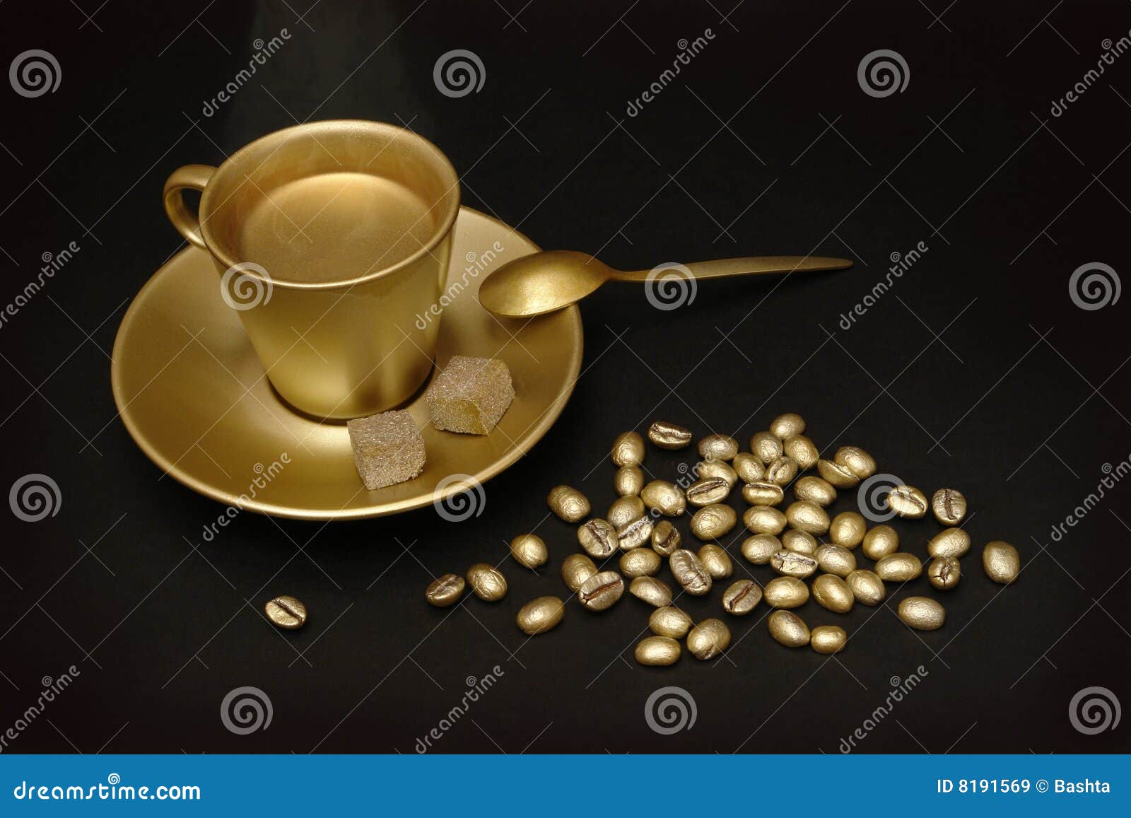 Gold coffee stock image. Image of fresh, freshness, elegant 8191569
