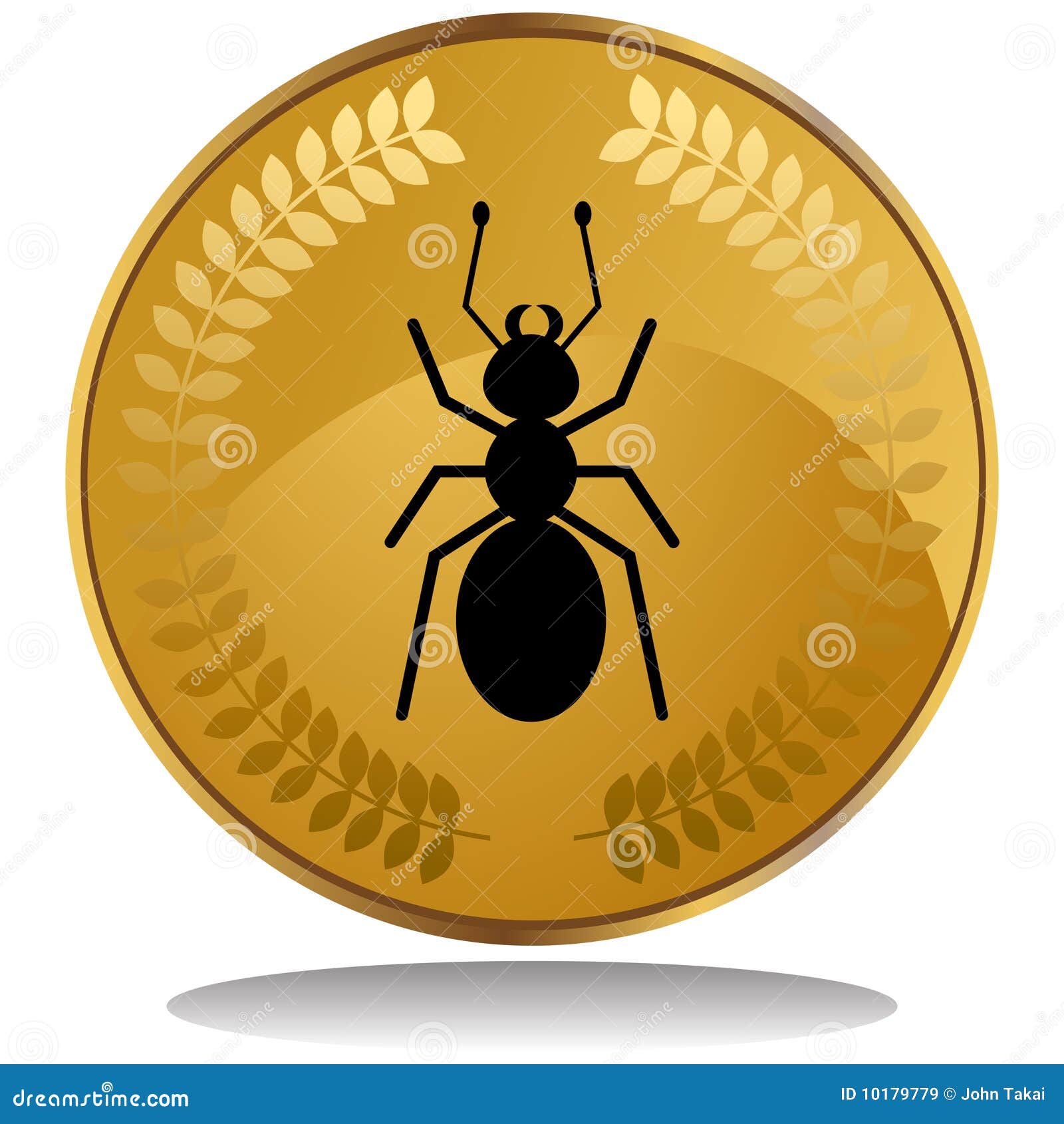 Gold Coin - Ant stock vector. Illustration of golden ...