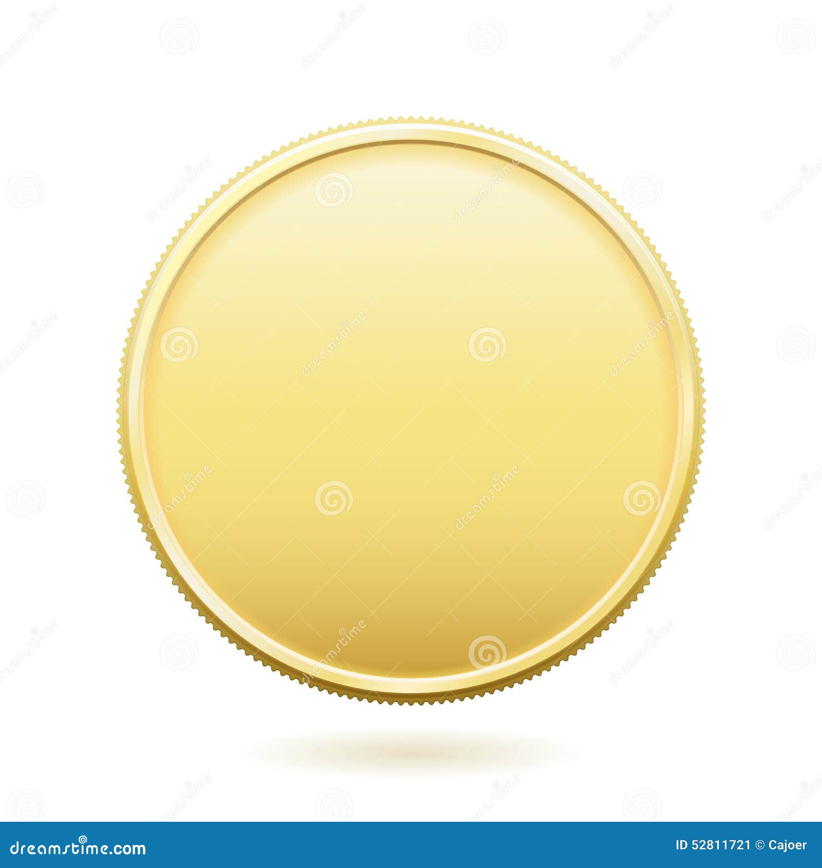 Gold Coin With Copy Space Stock Illustration Illustration Of Blank 52811721 Challenge Coin Template Psd