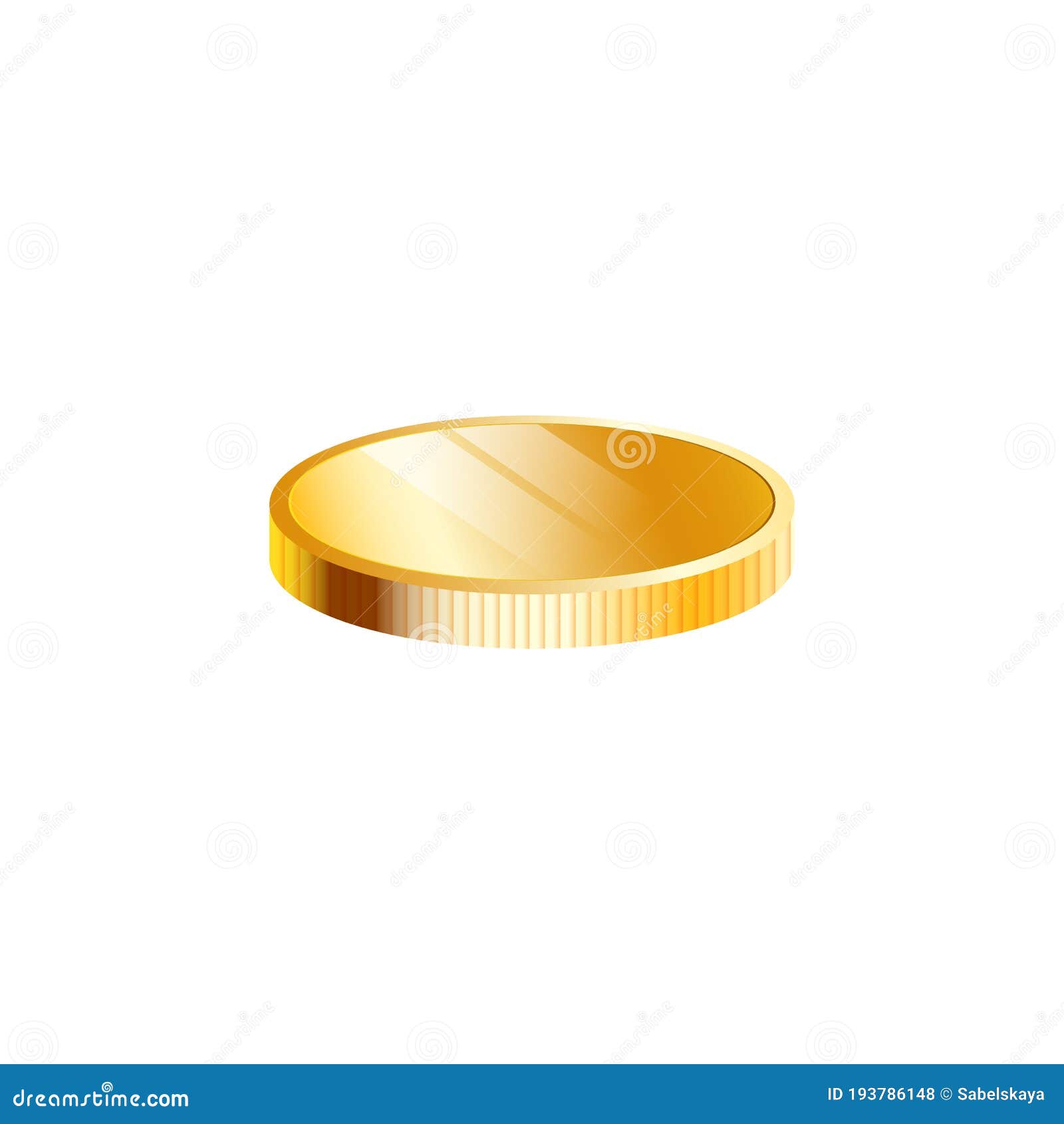 Gold Coin or Jackpot Lottery Piece Mockup Realistic Vector Illustration ...