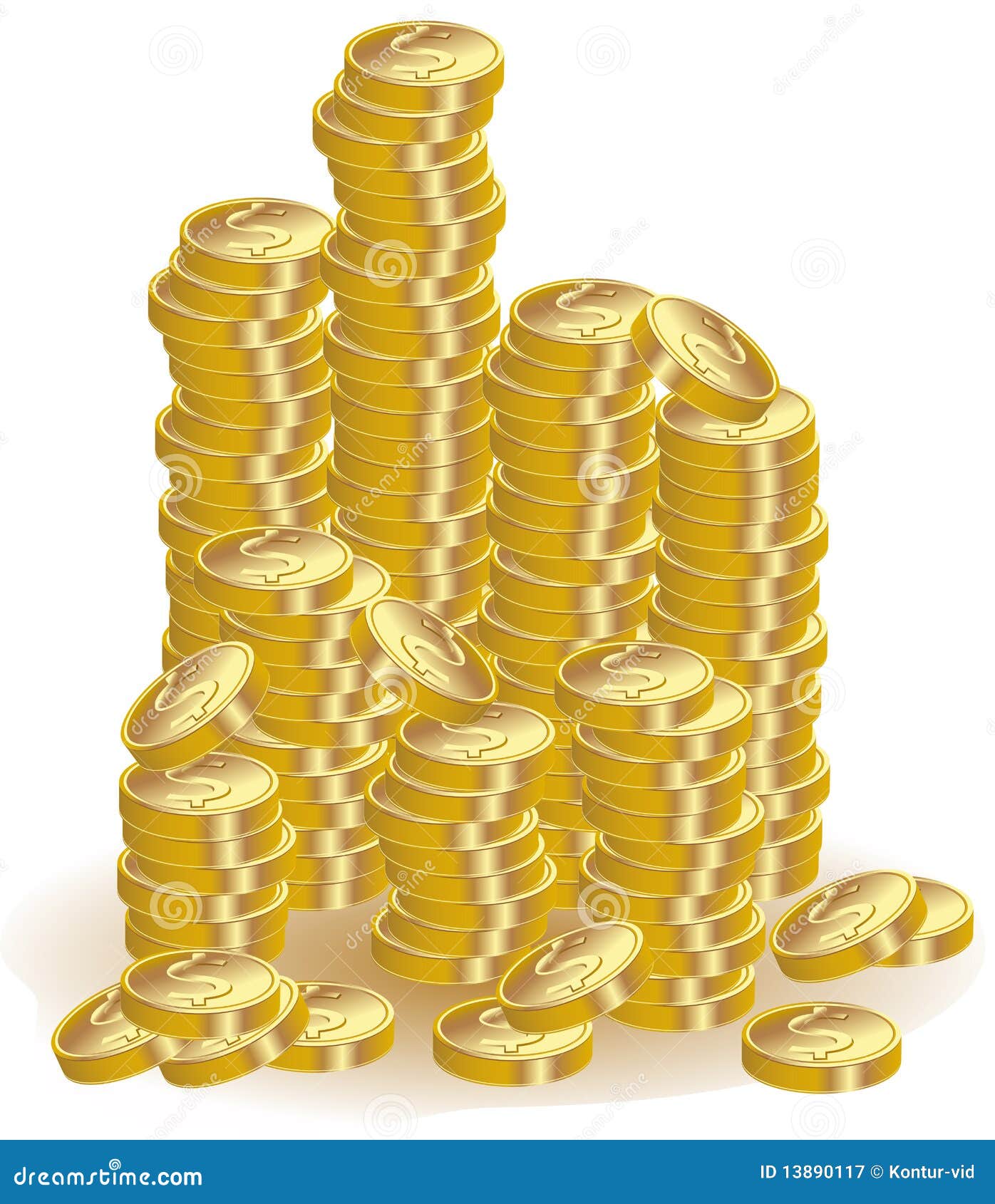 Gold coins stock vector. Illustration of monetary, background - 13890117