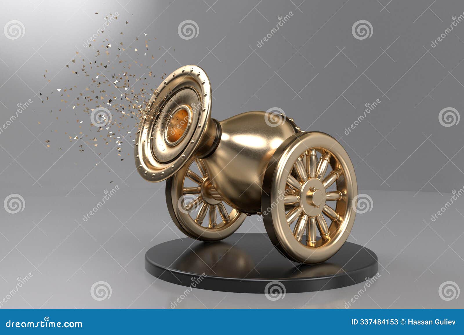 gold color ball realiatic render mock up