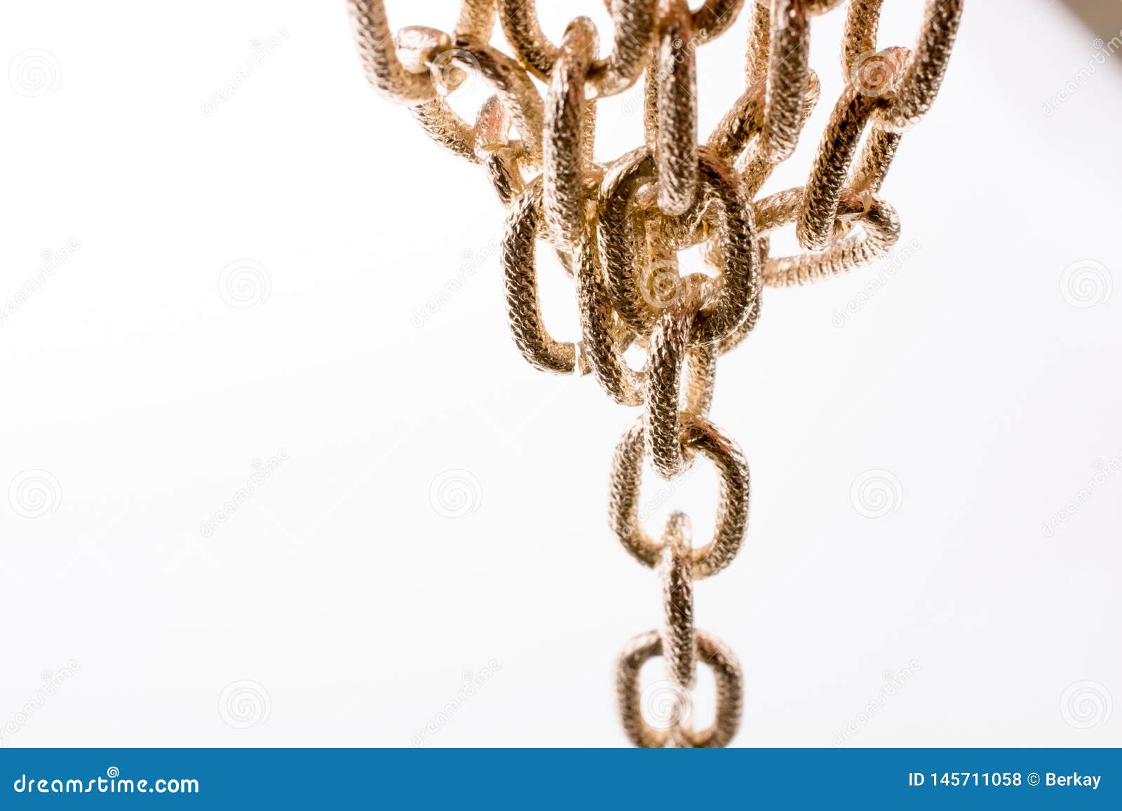 Gold color metal chain stock photo. Image of connection 145711058