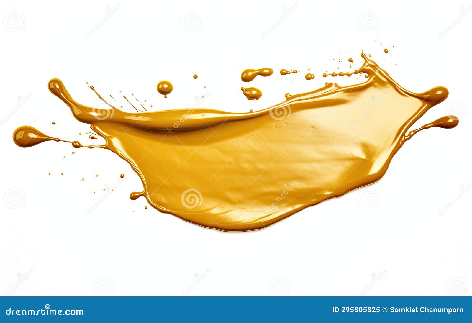 Gold Color Splashing with Abstract Beauty Isolated on White Background ...