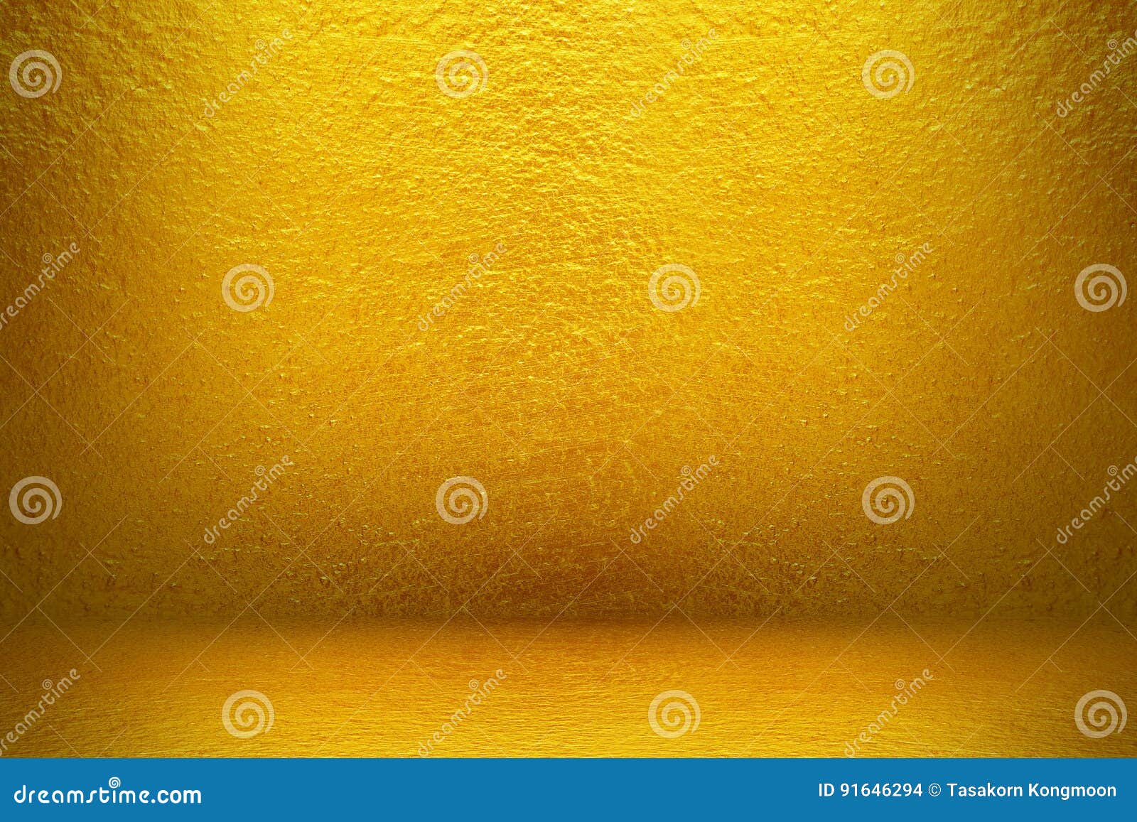 Gold Concrete Wall And Floor For Background And Design Stock