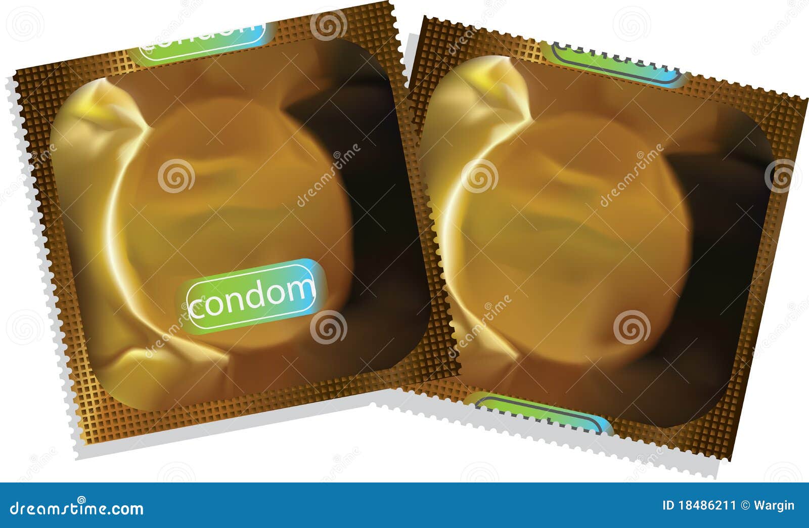 gold condom packet.