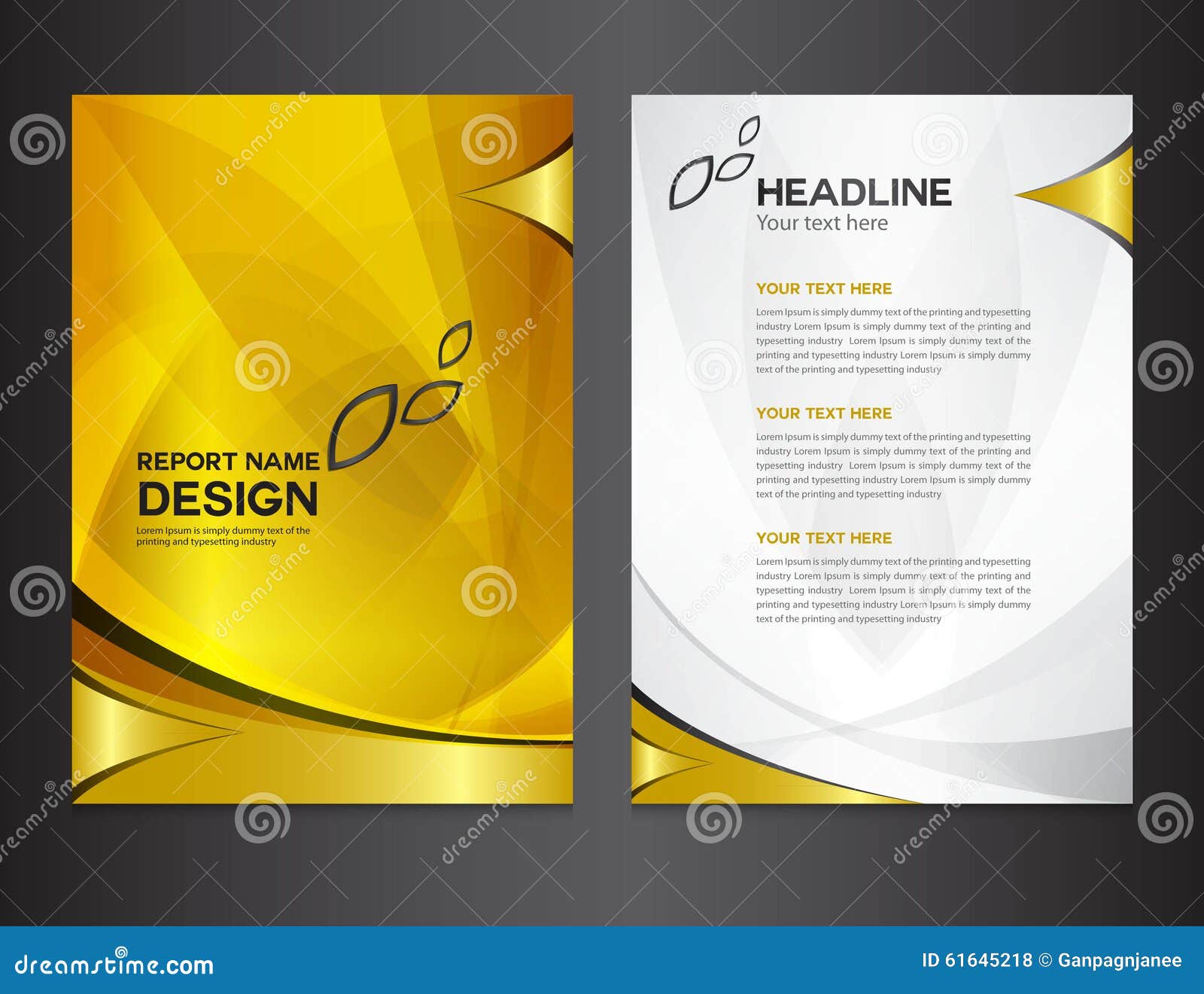 Gold Cover Annual Report Design Stock Vector - Illustration of ...