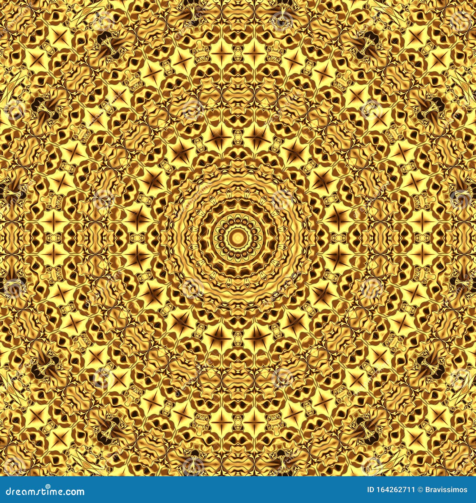 gold cristal geometry background and symmetry , shiny decorative