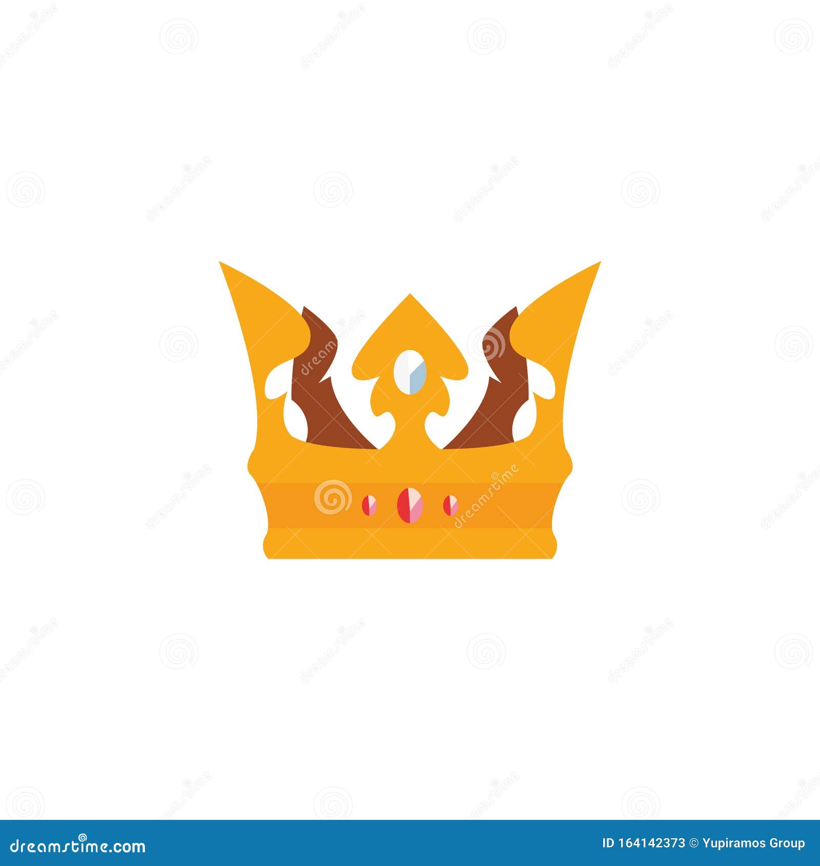 Gold Crown Antique Medieval Flat Design Stock Vector - Illustration of ...