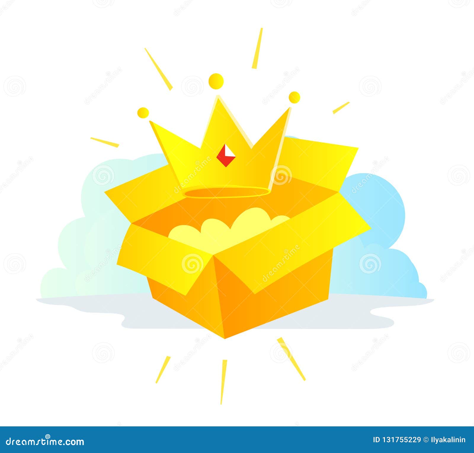 Download Gold Crown Icon By Mail In The Package The Premium Account Reward Stock Vector Illustration Of Success King 131755229