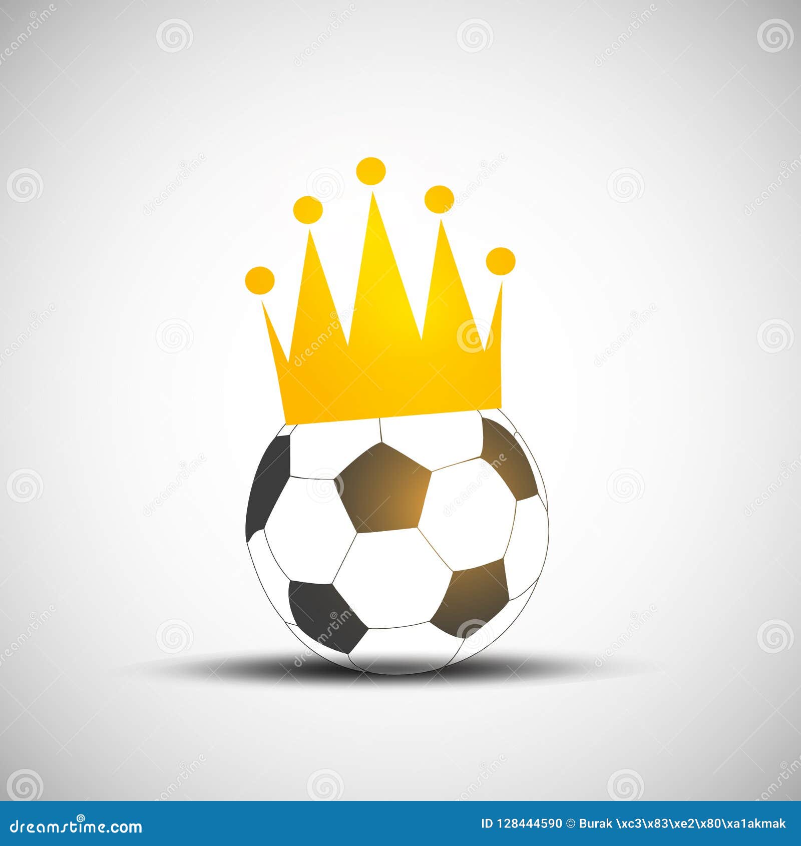 Gold Crown on Soccer Ball Vector Stock Vector Illustration of shiny
