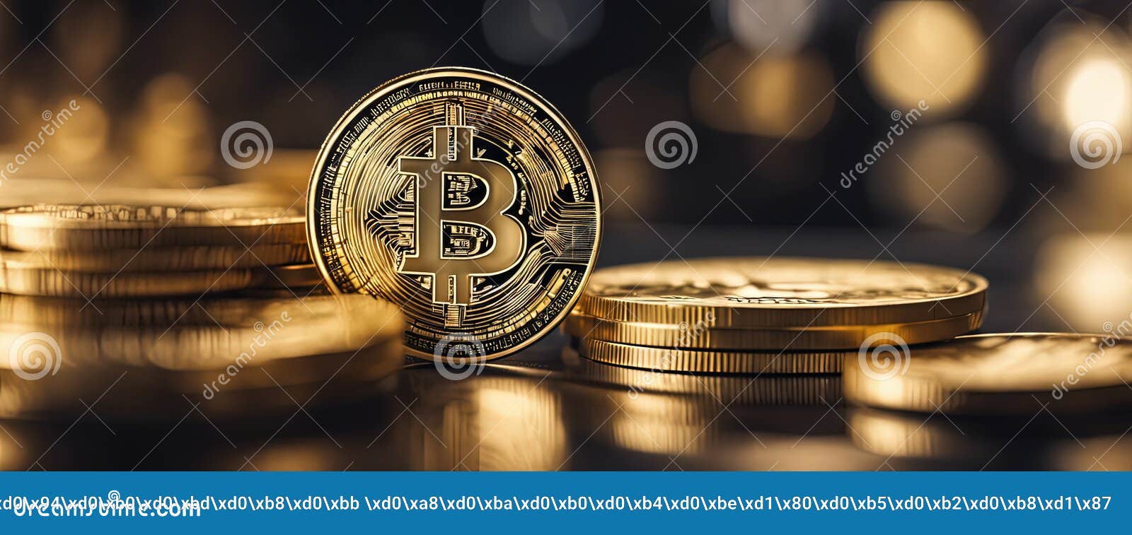 Gold Cryptocurrency on a Blurred Background with Coins.created with the  Help of Artificial Intelligence Stock Illustration - Illustration of  security, economic: 358875190
