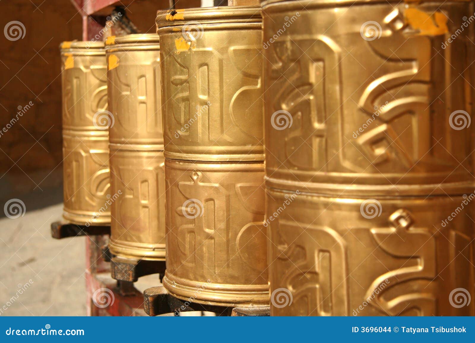 Gold cylinders stock photo. Image of chinese, meditate 3696044