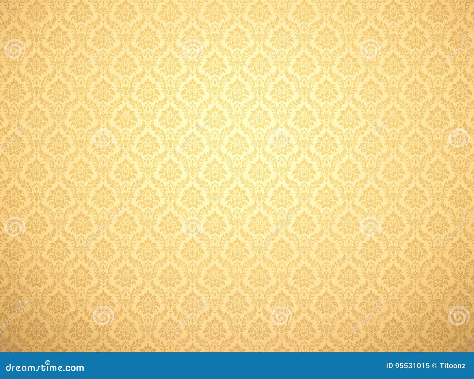 Gold Damask Pattern Background Stock Illustration - Illustration of  ornamental, background: 95531015