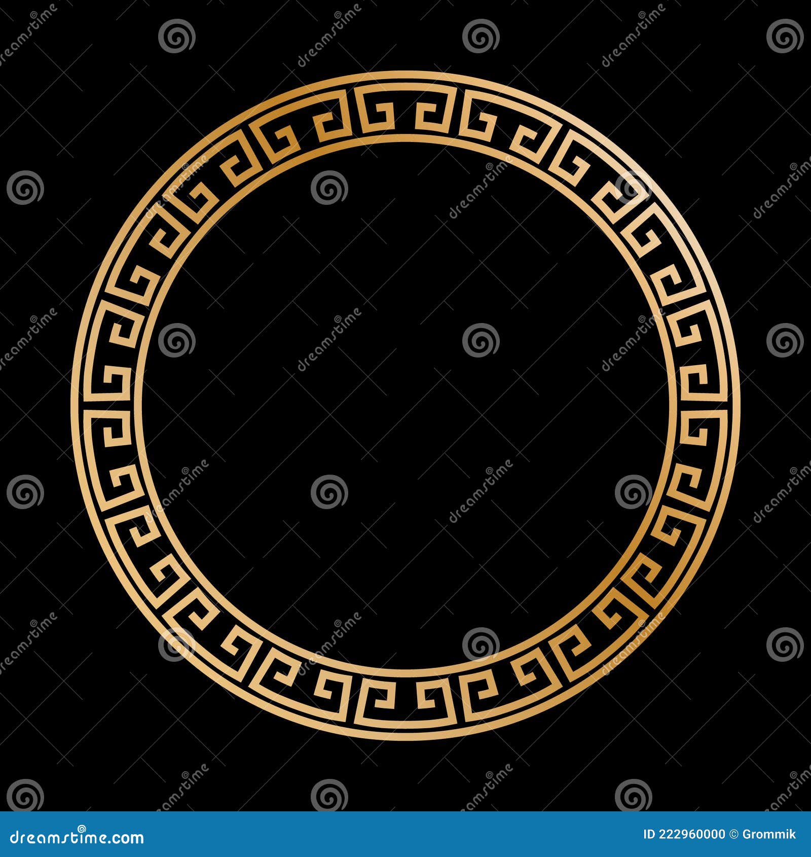 Gold Decorative Round Frame in Antique Style. Template for the Design ...