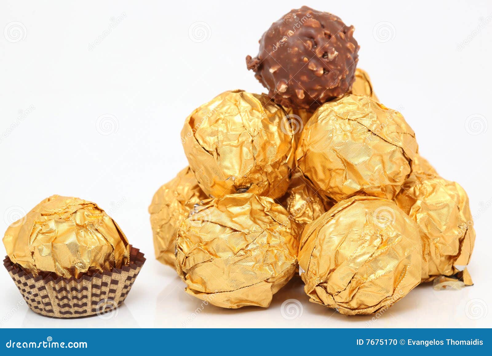 Gold desserts stock photo. Image of balls, candy, background 7675170