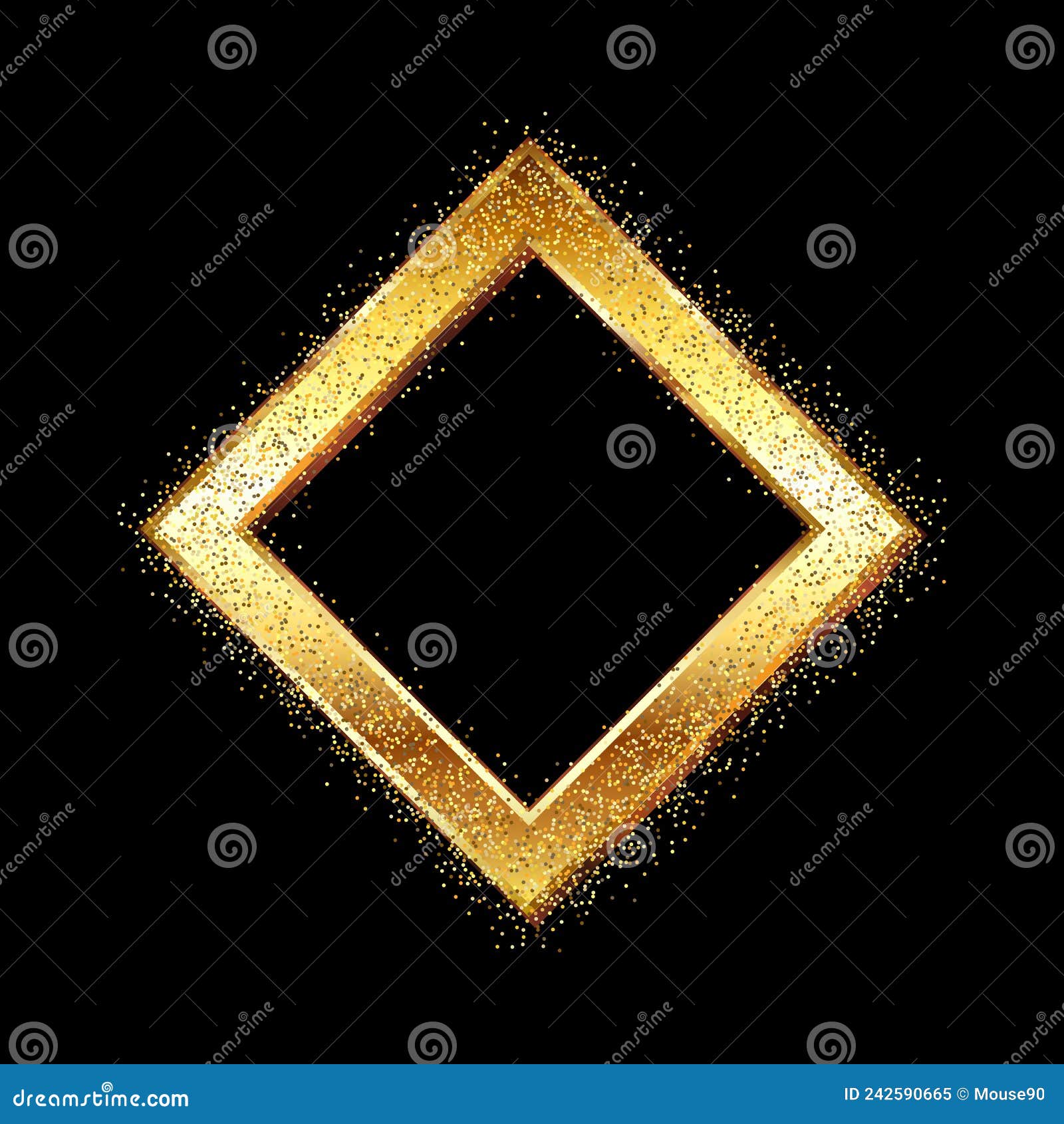 Gold diamond frame stock vector. Illustration of decorative 242590665