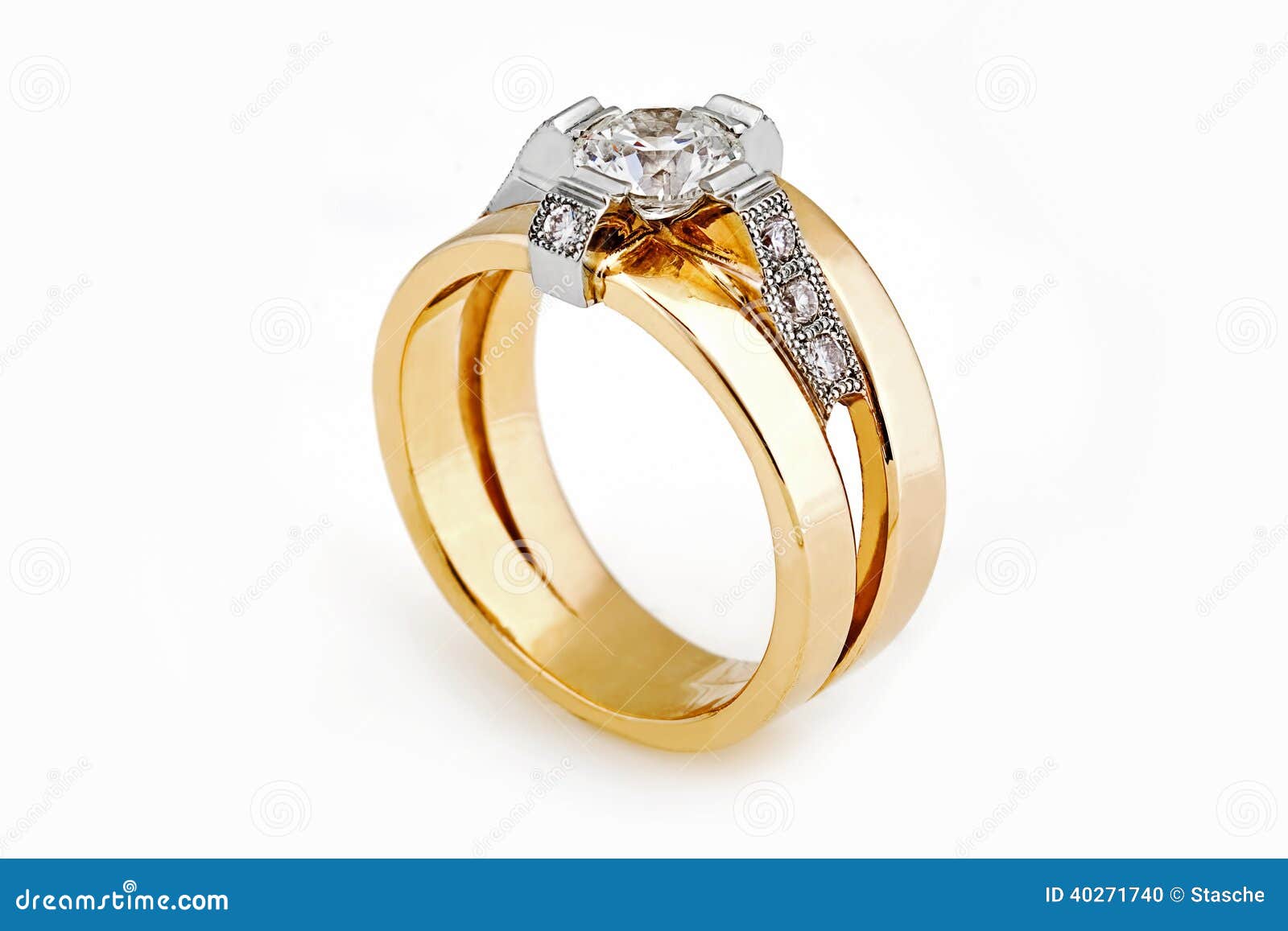 Fancy cut white Diamond Solitaire Engagement 18k yellow Gold Wedding R – by  Angeline