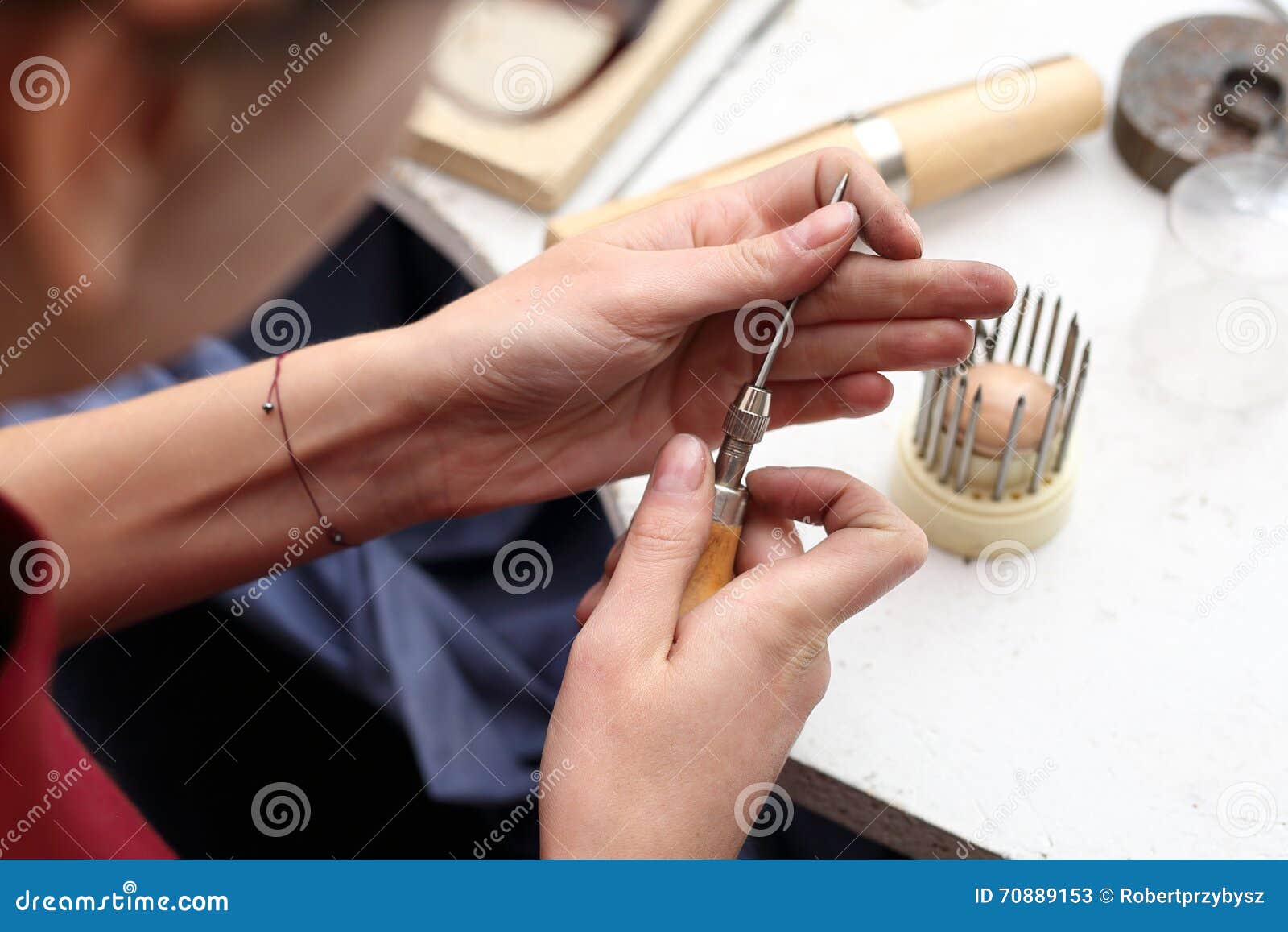 Gold and Diamonds, Precious Stone Setting Stock Image Image of making