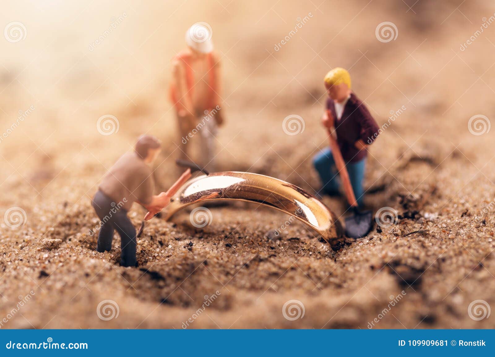 gold digging or archaeology concept