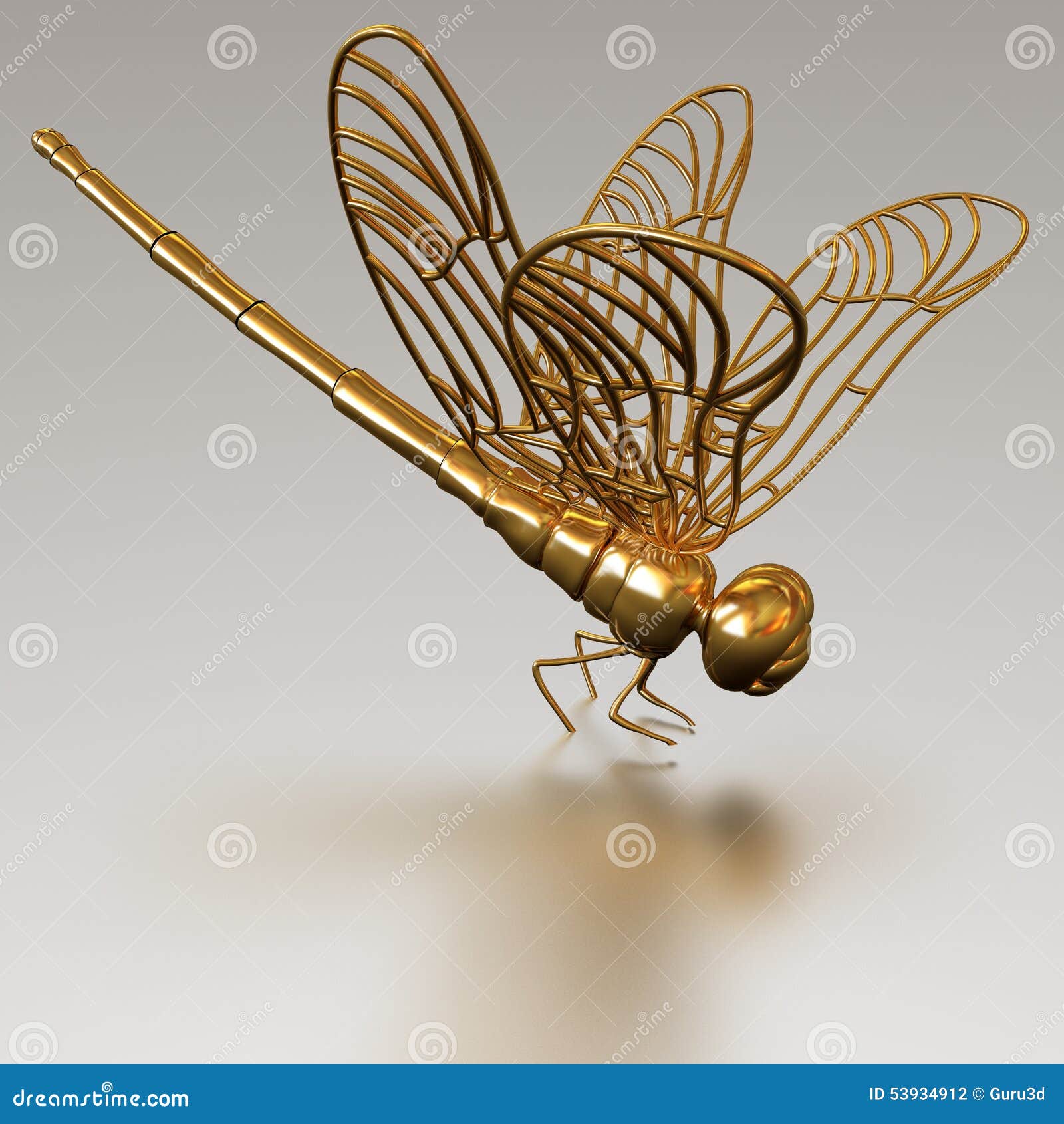 Gold dragonfly stock illustration. Illustration of closeup - 53934912