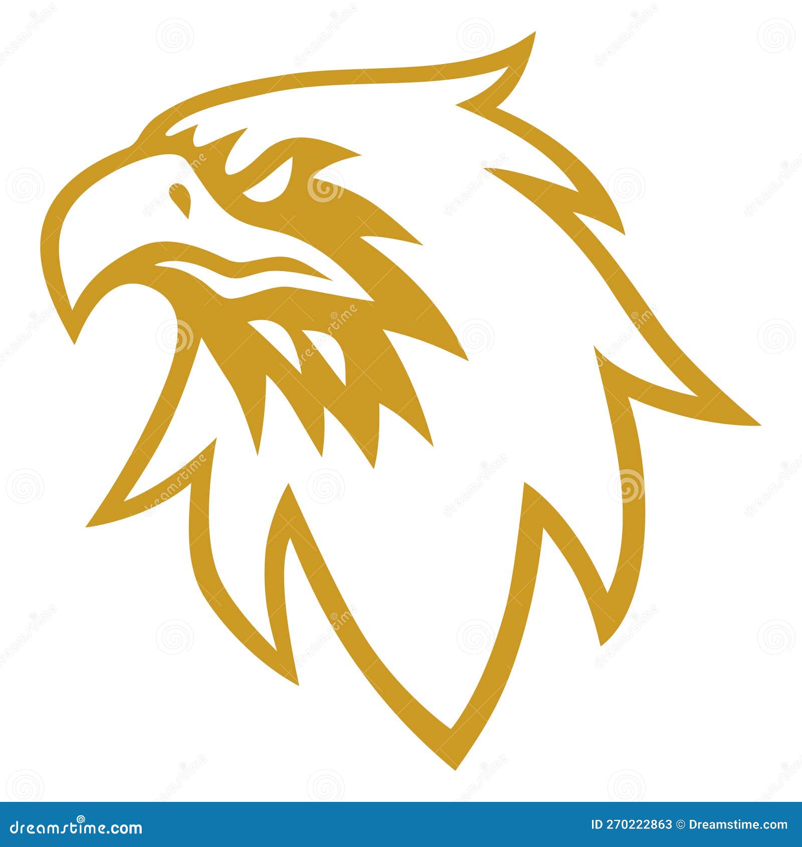 Gold Eagle Hawk Golden Falcon Logo Design Vector Stock Vector
