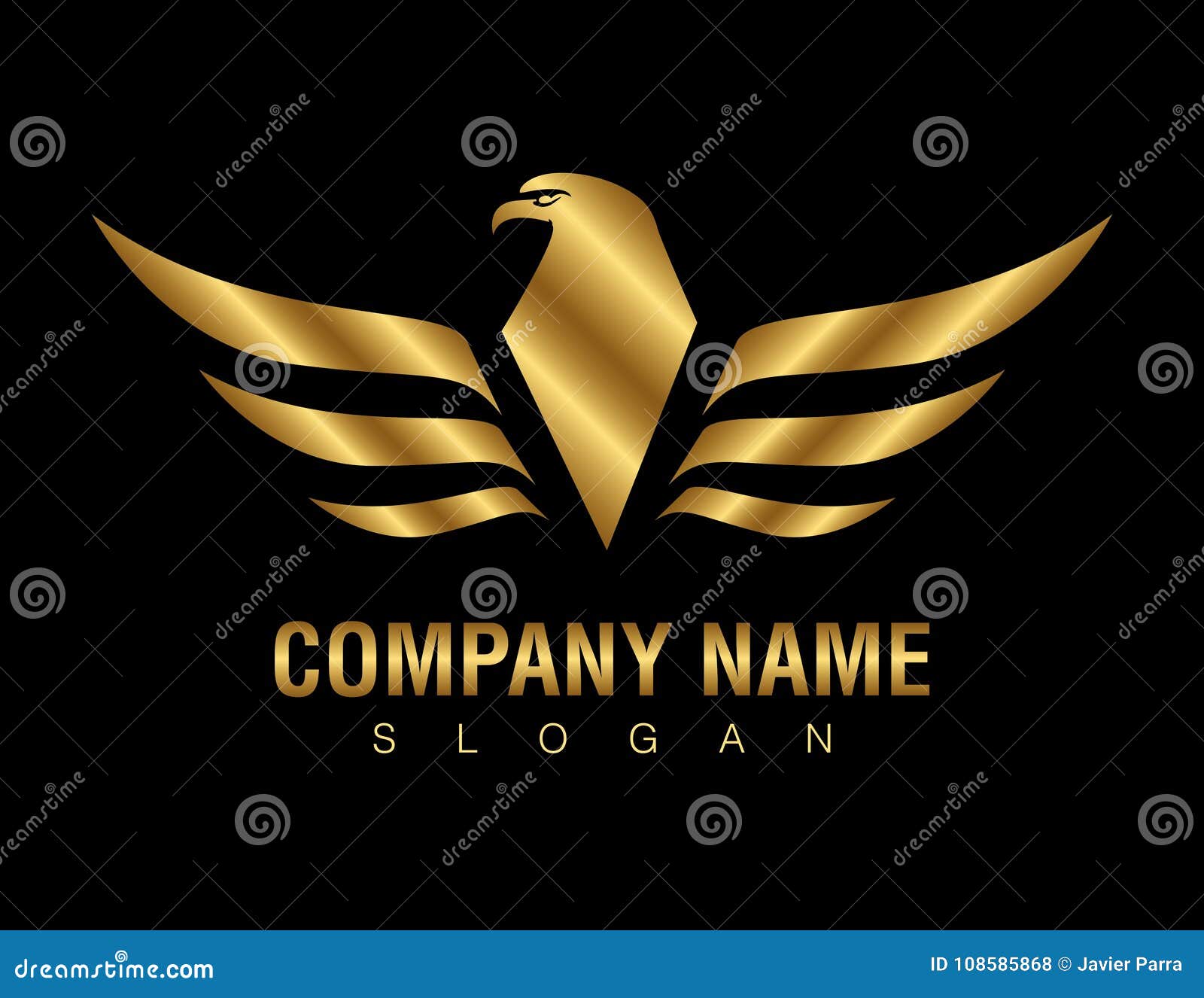 Gold Eaglelogo on a Black Background Stock Vector - Illustration of attack,  organisation: 108585868