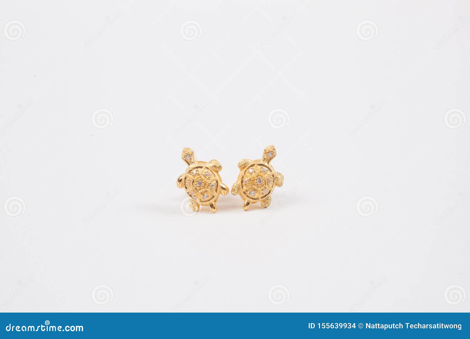 Gold Earrings, Small Turtle Shaped Stock Photo Image of beauty