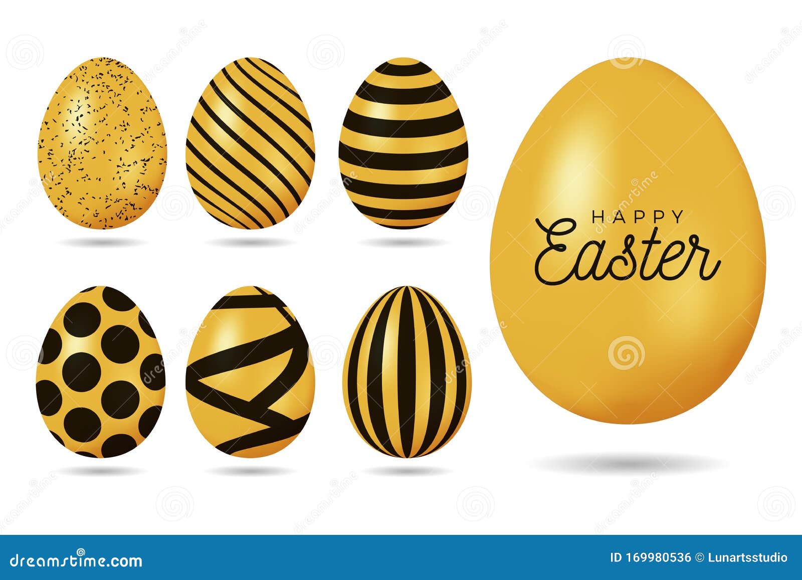 Golden Easter Eggs Set