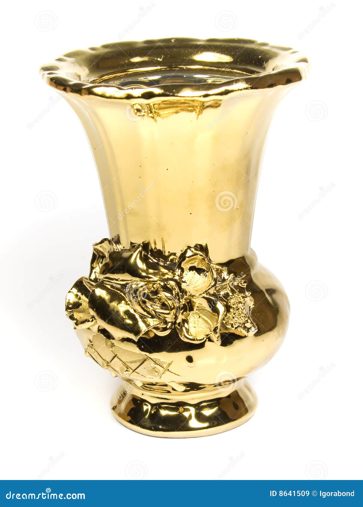 Gold elegant flower vase stock image. Image of isolated 8641509