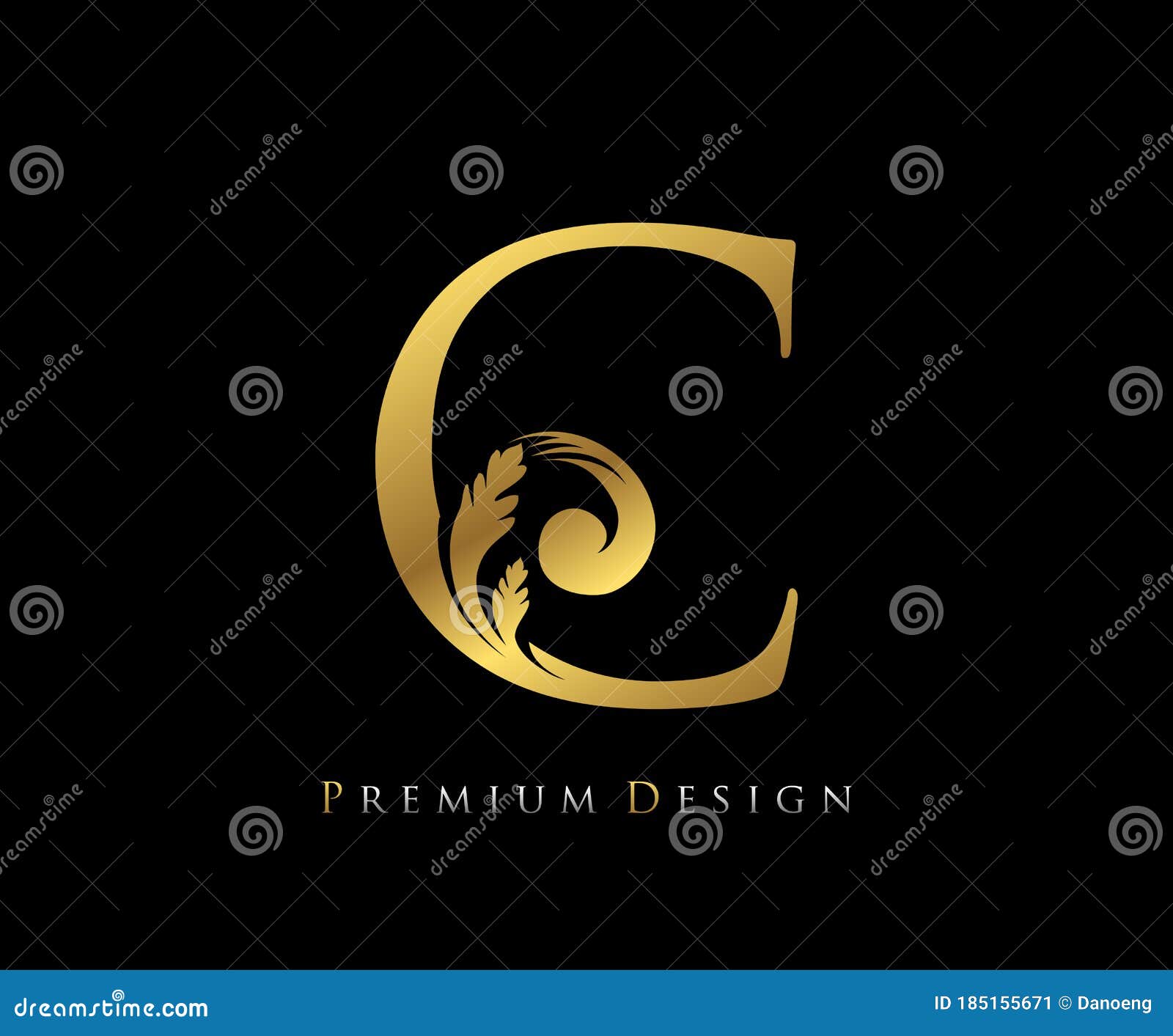 Gold Elegant Letter C. Graceful Royal Style. Calligraphic Beautiful ...