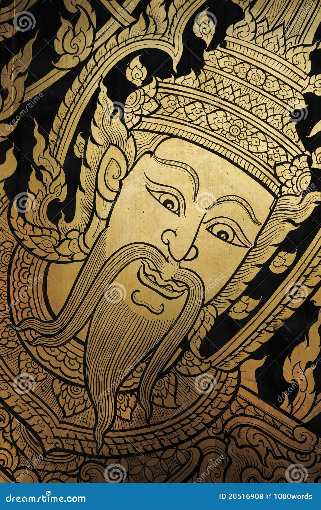 Gold Engraving Traditional Thai Art Stock Photo Image of culture, brave 20516908