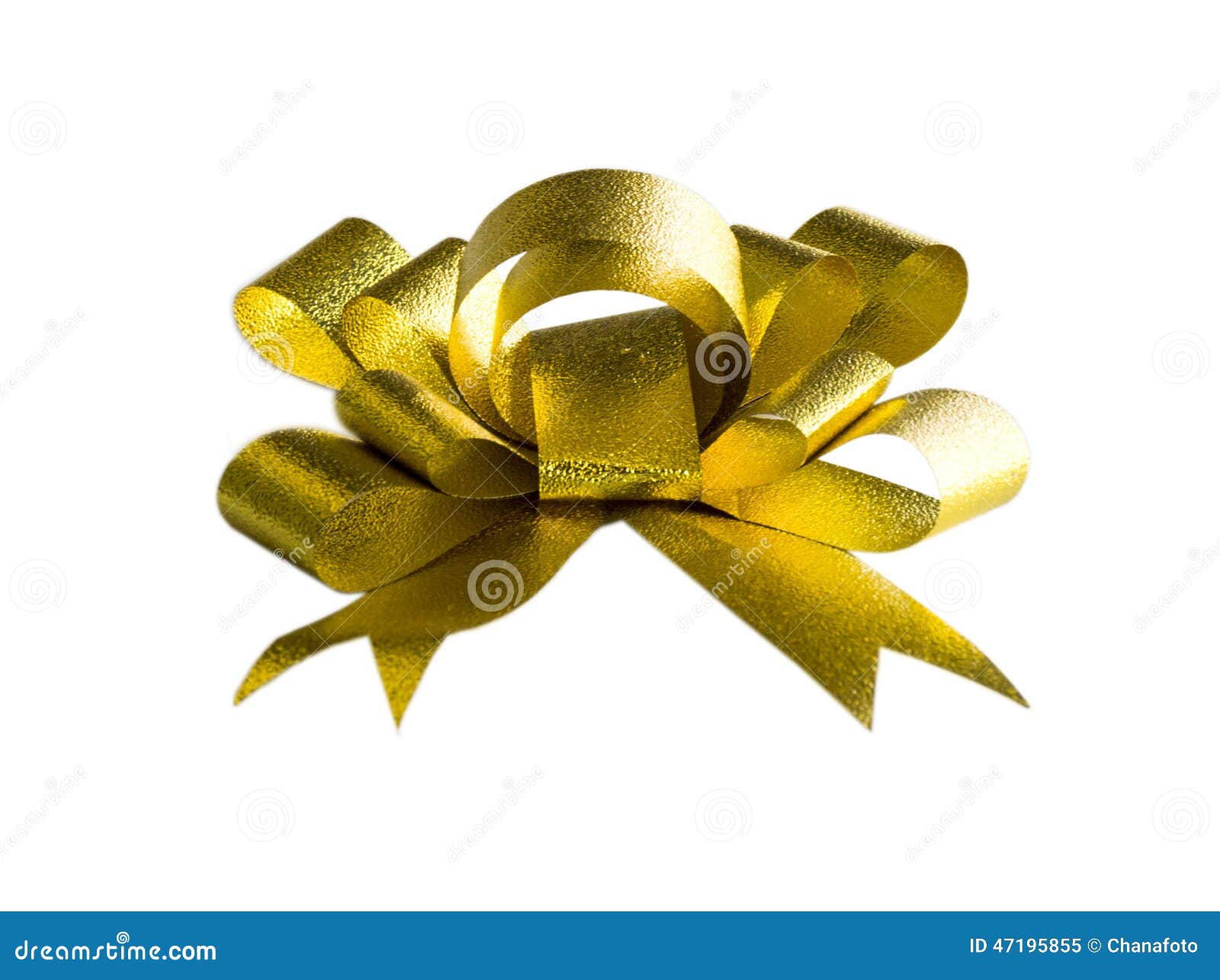 Gold fancy gift bow stock image. Image of wrapping, isolated 47195855