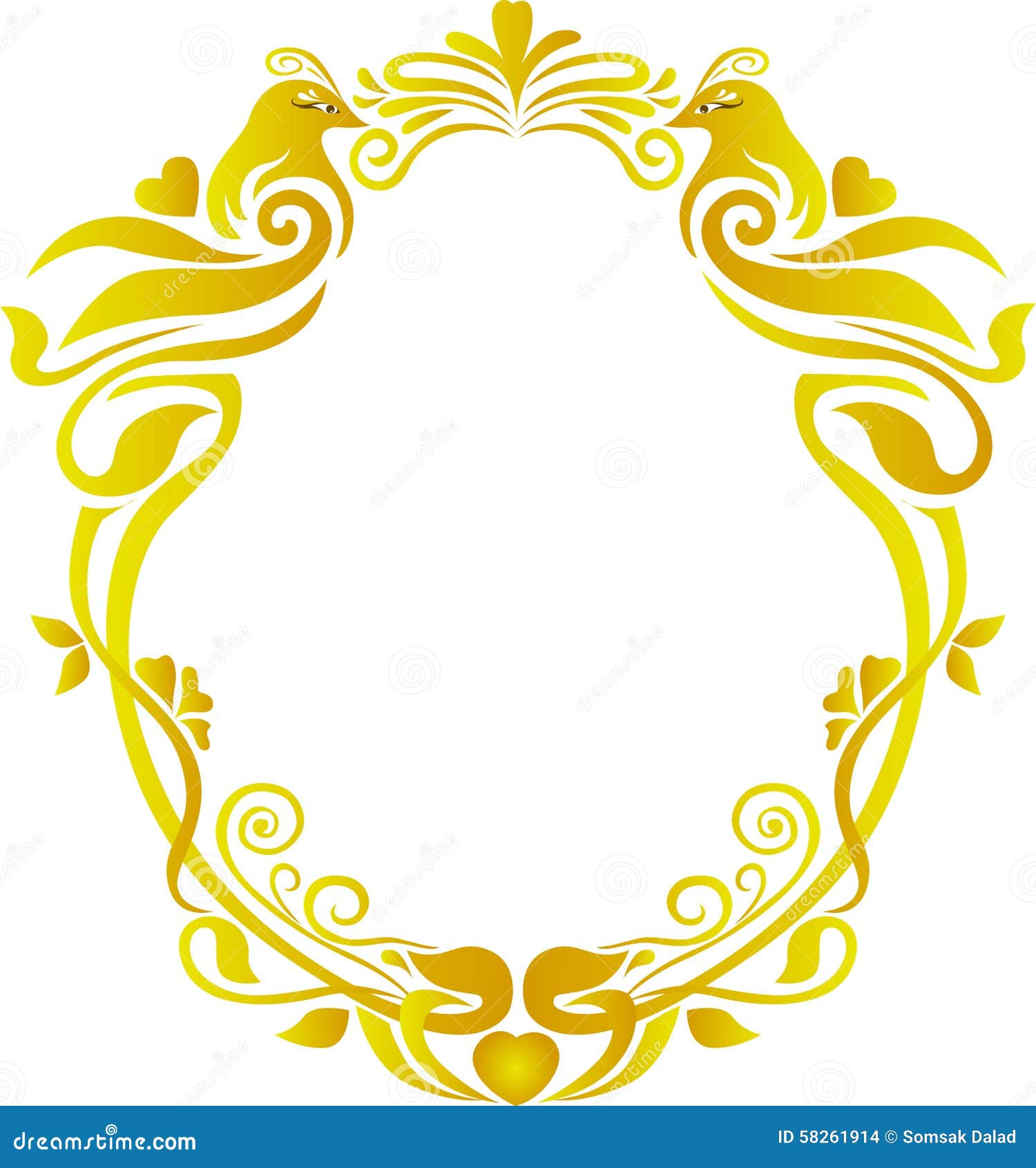 Gold Floral Frame Wedding Stock Vector Image 58261914