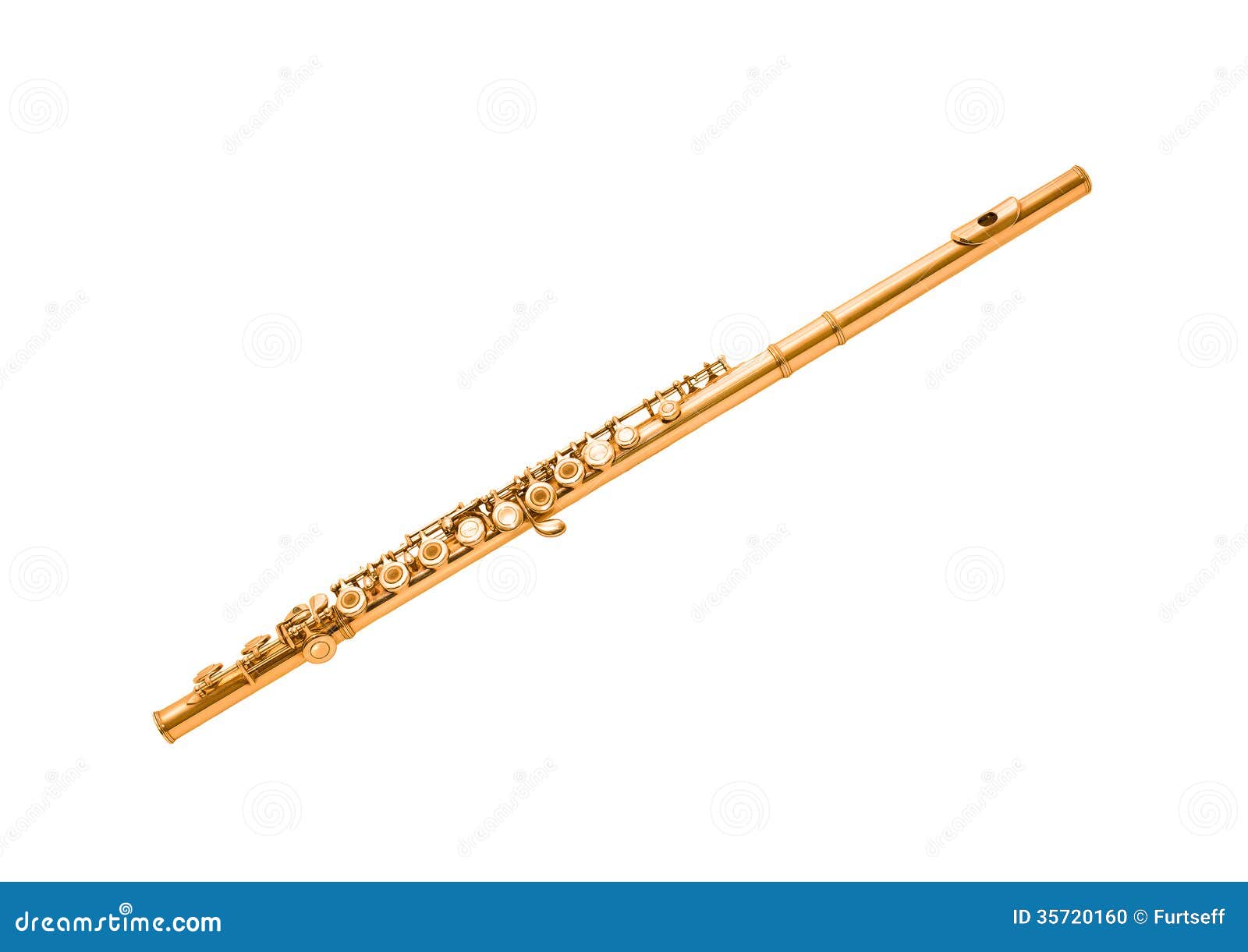 Gold flute stock photo. Image of classical, symphony 35720160