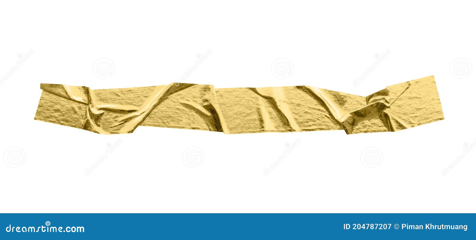 Gold Foil Adhesive Tape Isolated on White Background Stock Image