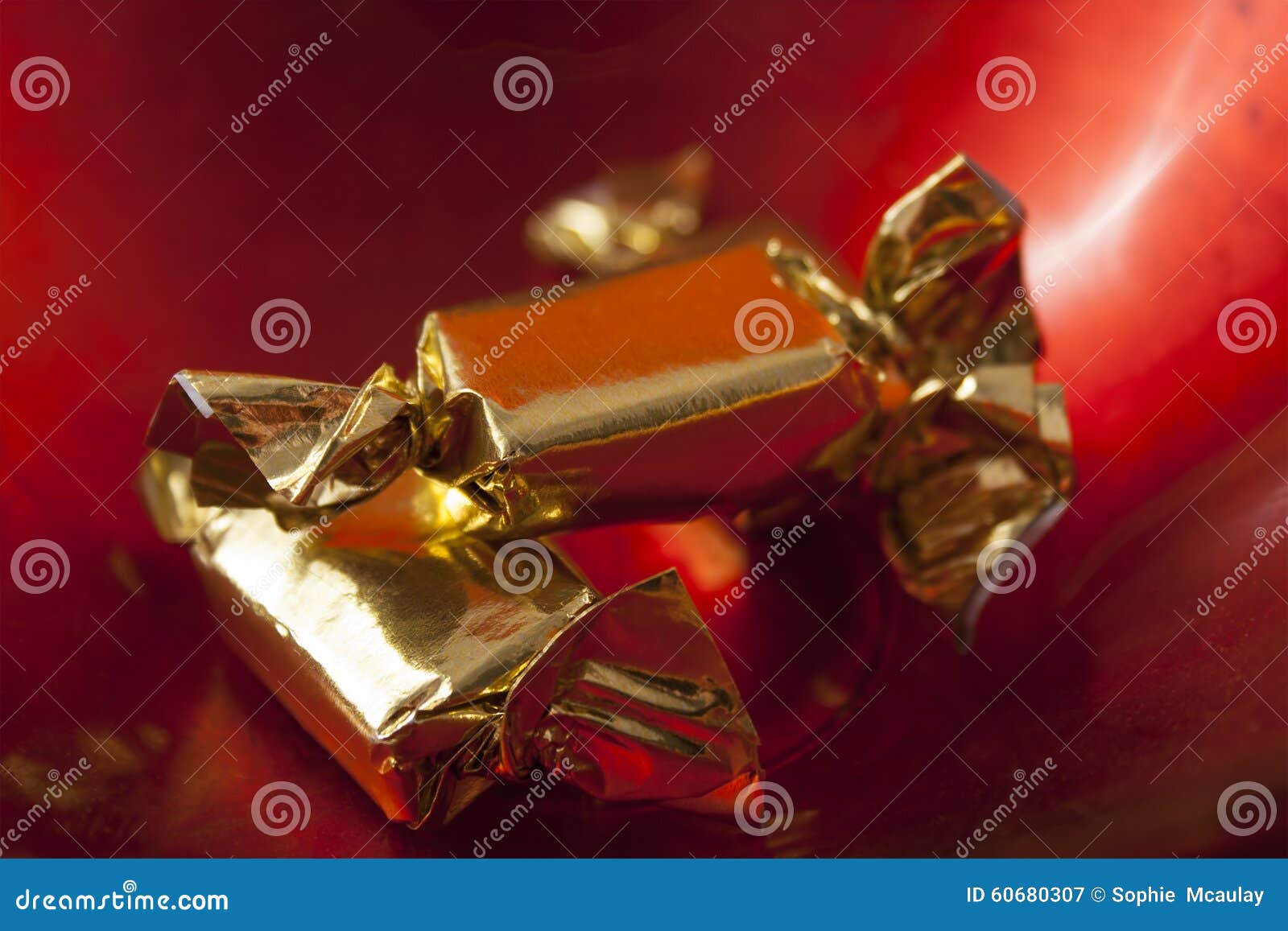 Gold foil sweets stock image. Image of gift, food, glossy 60680307