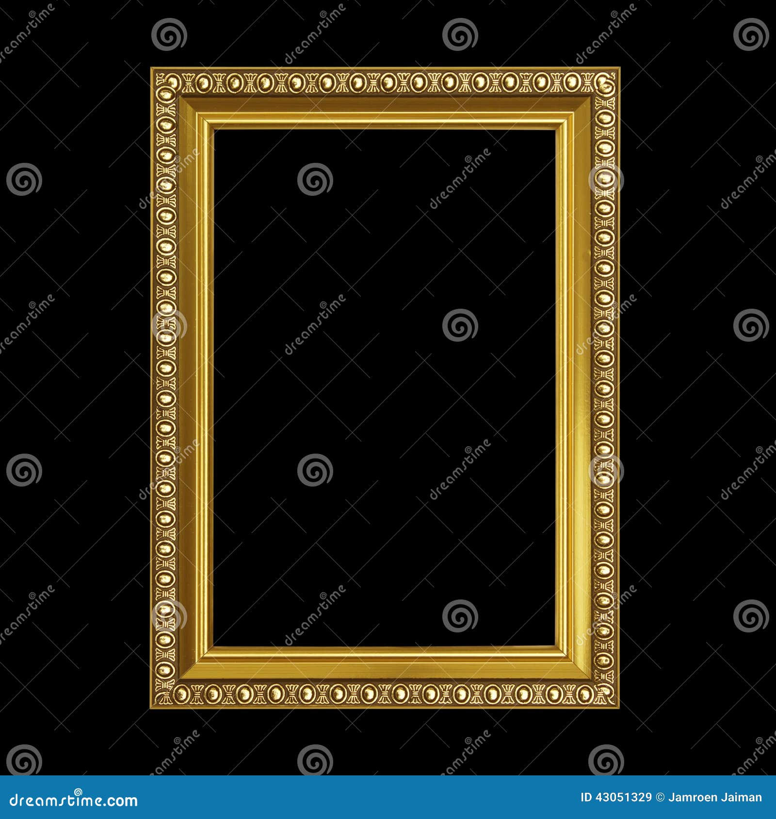 Gold Frame Isolated On Black Background Stock Image Image of isolated