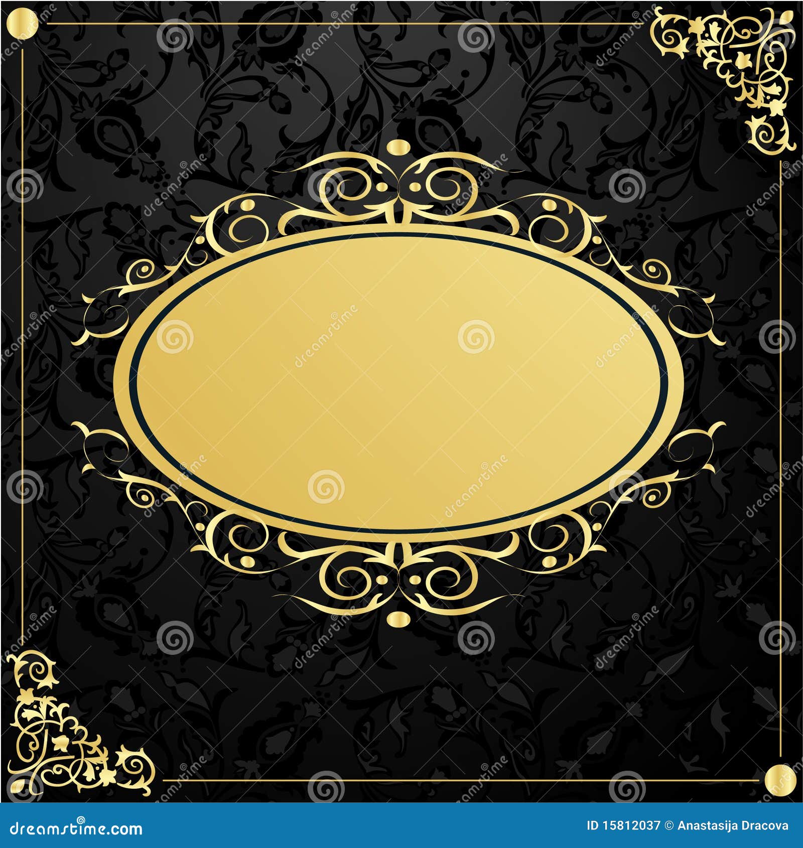 Gold Frame in Vintage Style Stock Vector Illustration of ornamental, gold 15812037