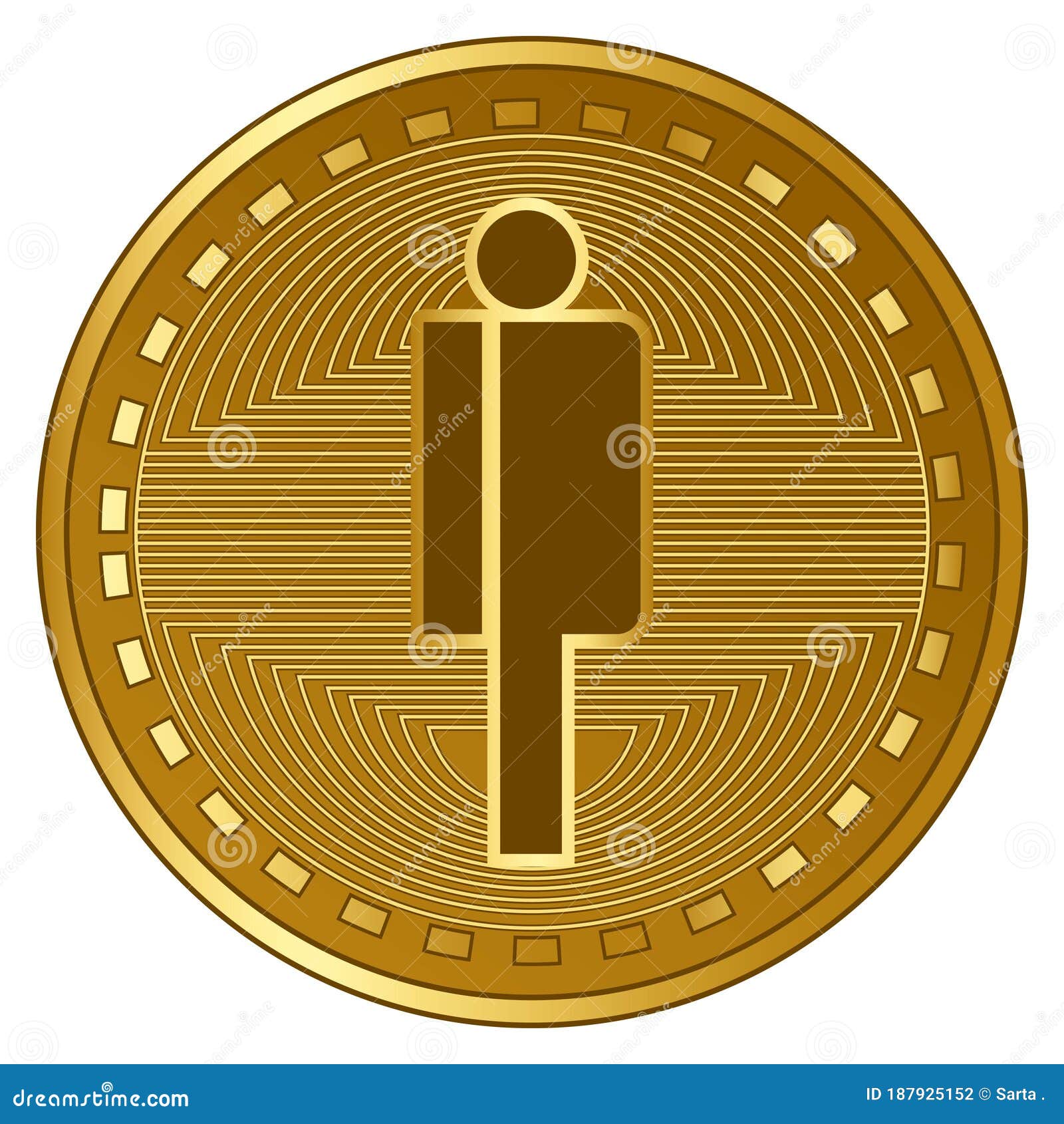 gold futuristic populous cryptocurrency coin  