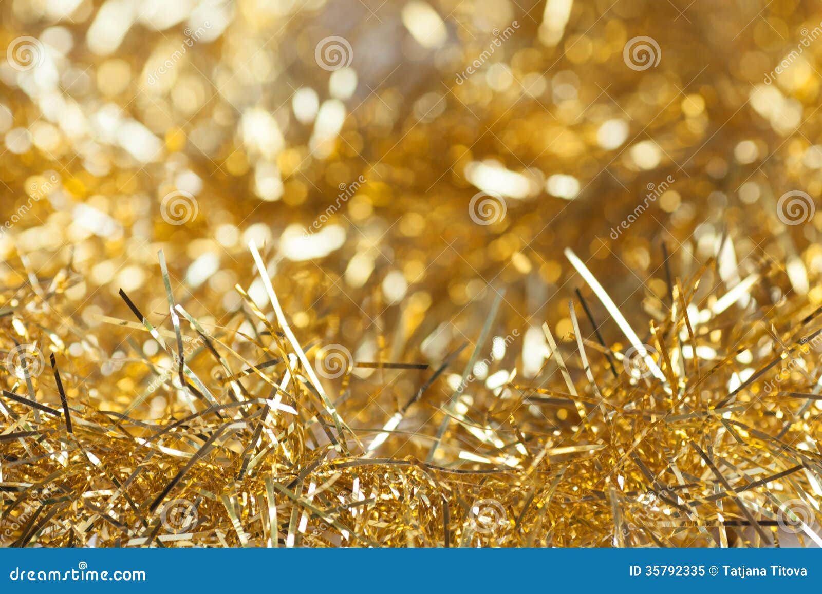 Gold Garland for the Christmas Tree Stock Image Image of bronze, effect 35792335